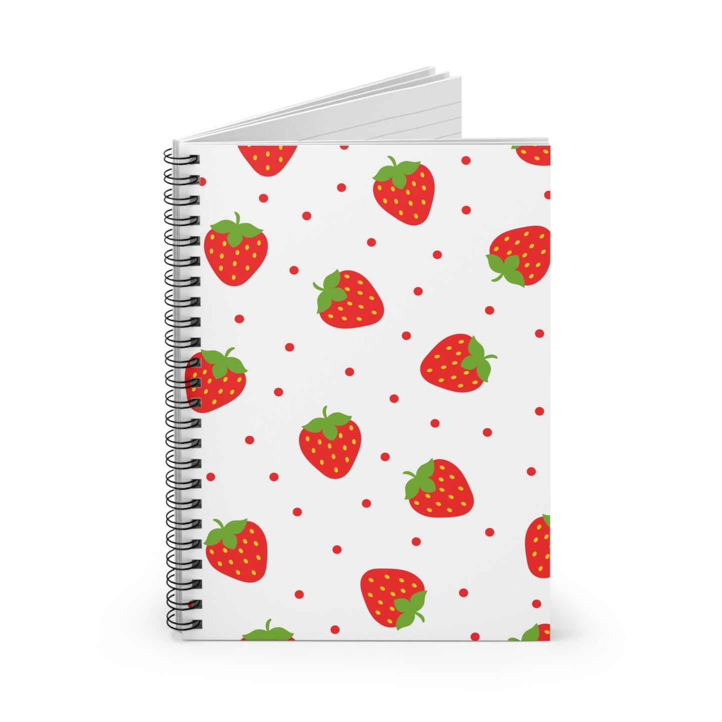 Strawberry Spiral Notebook - Ruled Line - L.W. Unlimited Custom Design Space