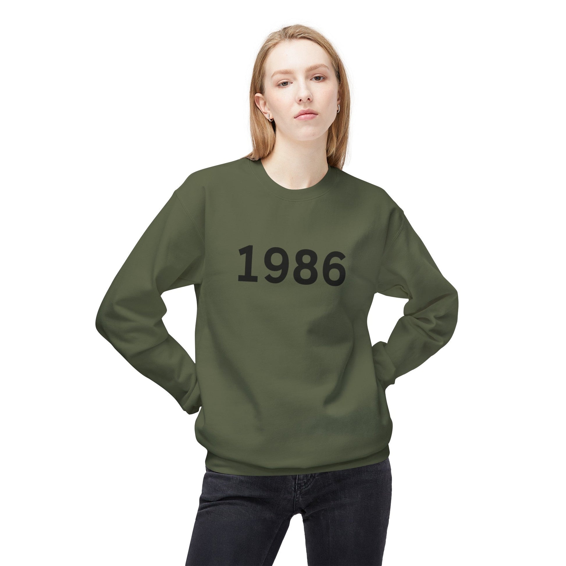 1986 Unisex Midweight Softstyle Fleece Crewneck Sweatshirt - L.W. Unlimited Custom Design Space