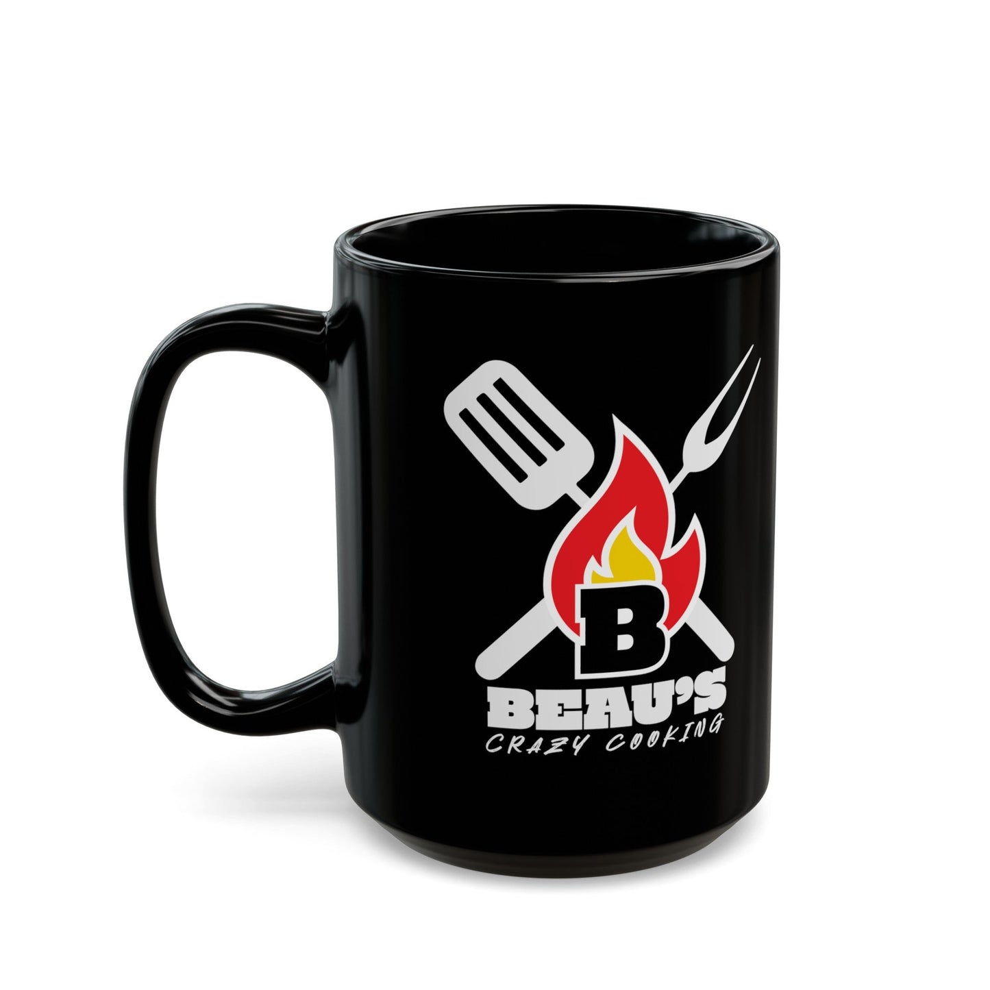 Beau's Crazy Cooking Black Mug (11oz, 15oz) - L.W. Unlimited Custom Design Space