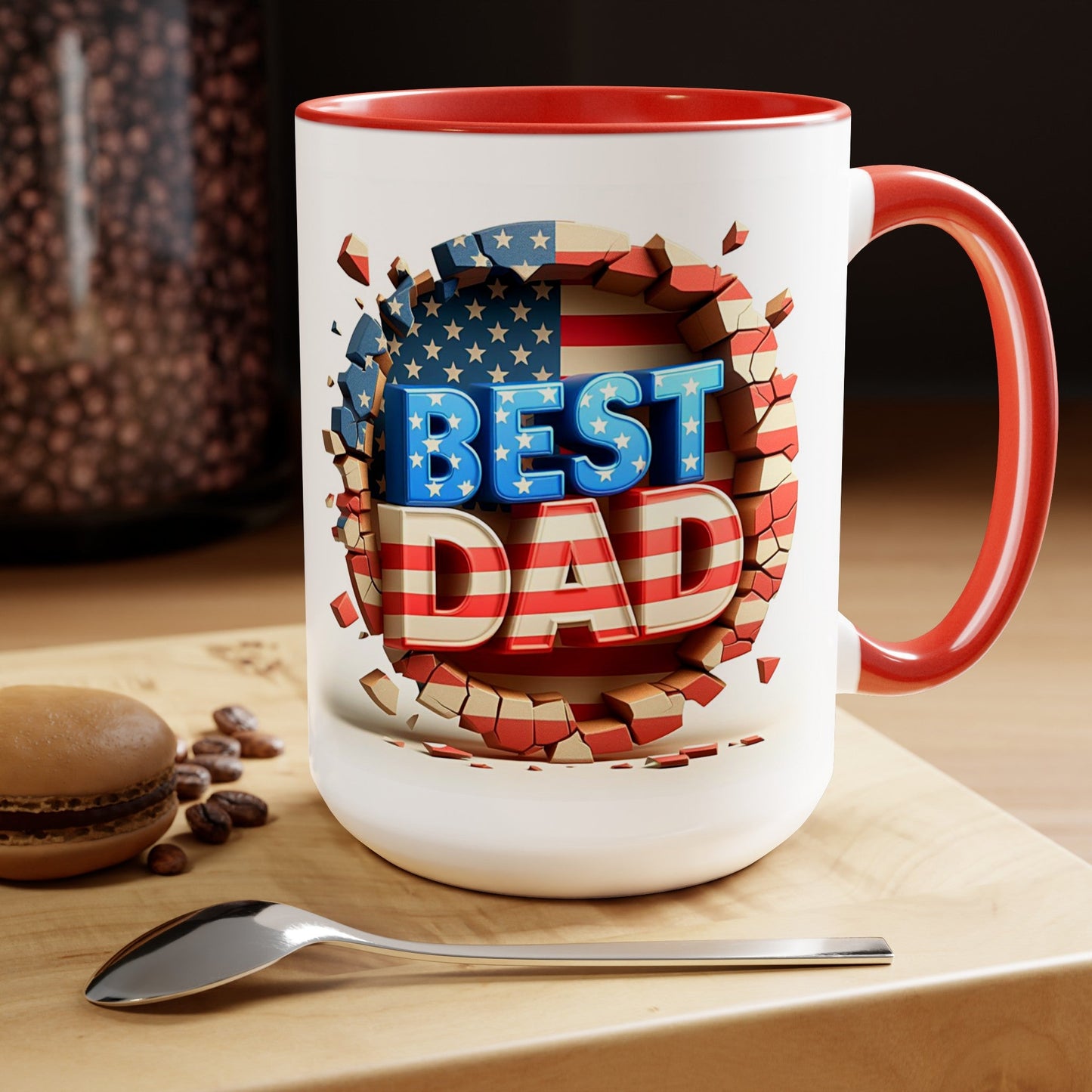 Best Dad Two-Tone Coffee Mugs, 15oz - L.W. Unlimited Custom Design Space