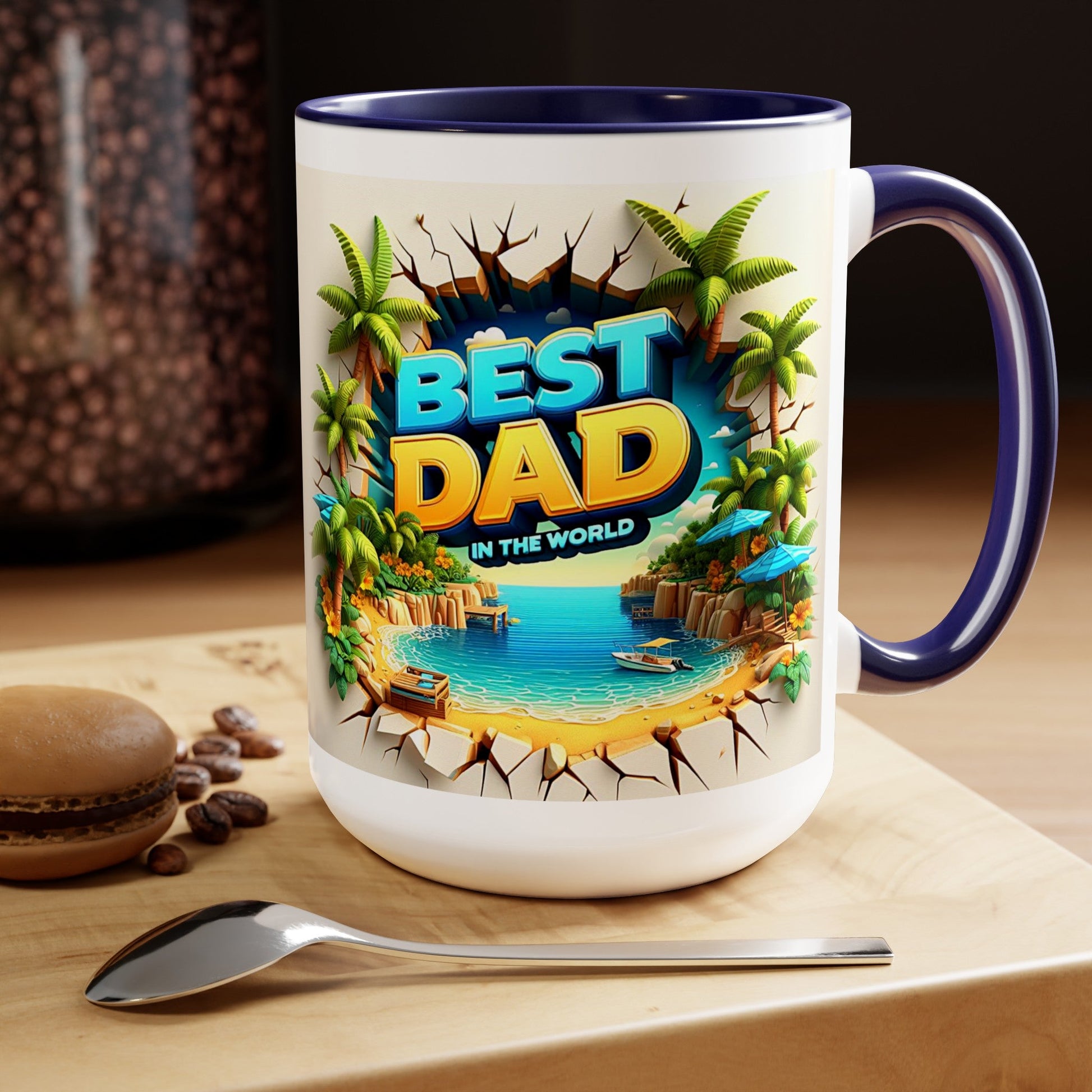 Best Dad Two-Tone Coffee Mugs, 15oz - L.W. Unlimited Custom Design Space