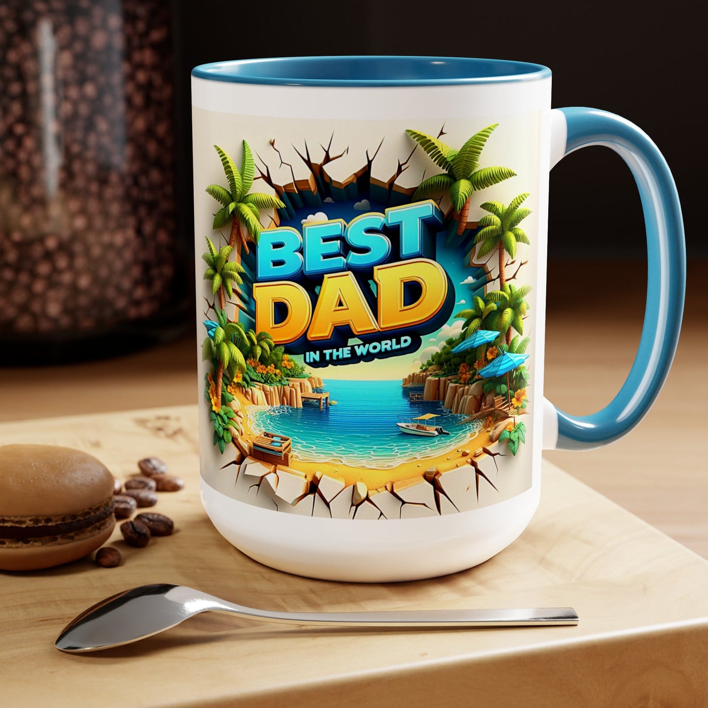 Best Dad Two-Tone Coffee Mugs, 15oz - L.W. Unlimited Custom Design Space