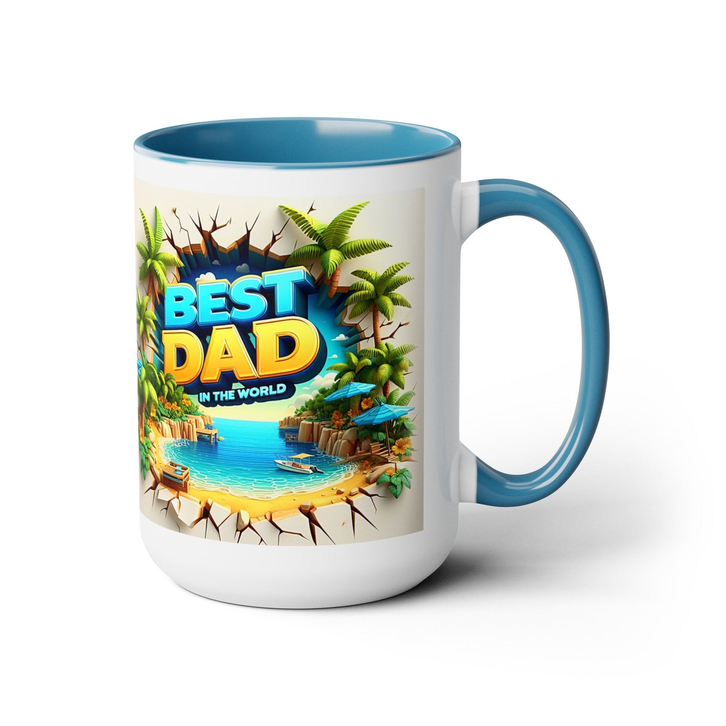 Best Dad Two-Tone Coffee Mugs, 15oz - L.W. Unlimited Custom Design Space