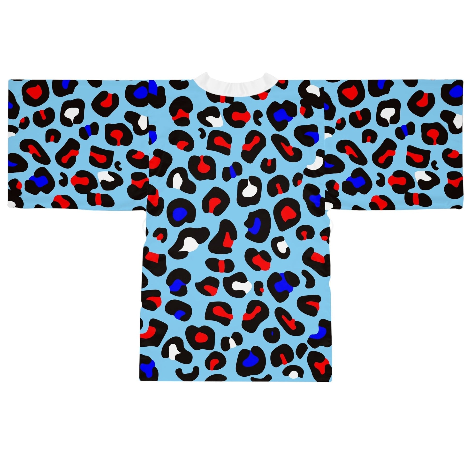 Blue Leopard Long Sleeve Kimono Robe - L.W. Unlimited Custom Design Space