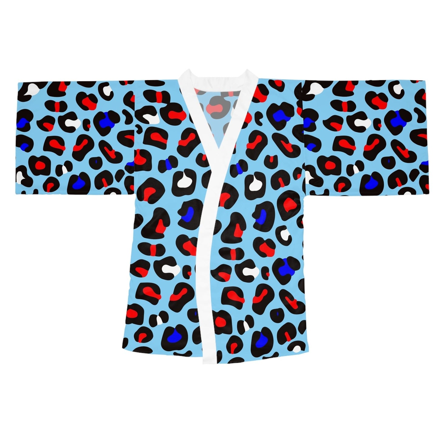 Blue Leopard Long Sleeve Kimono Robe - L.W. Unlimited Custom Design Space