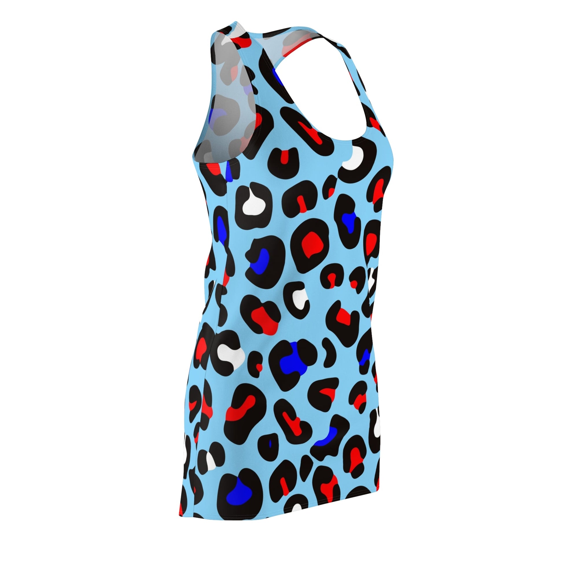 Blue Leopard Women's Cut & Sew Racerback Dress - L.W. Unlimited Custom Design Space