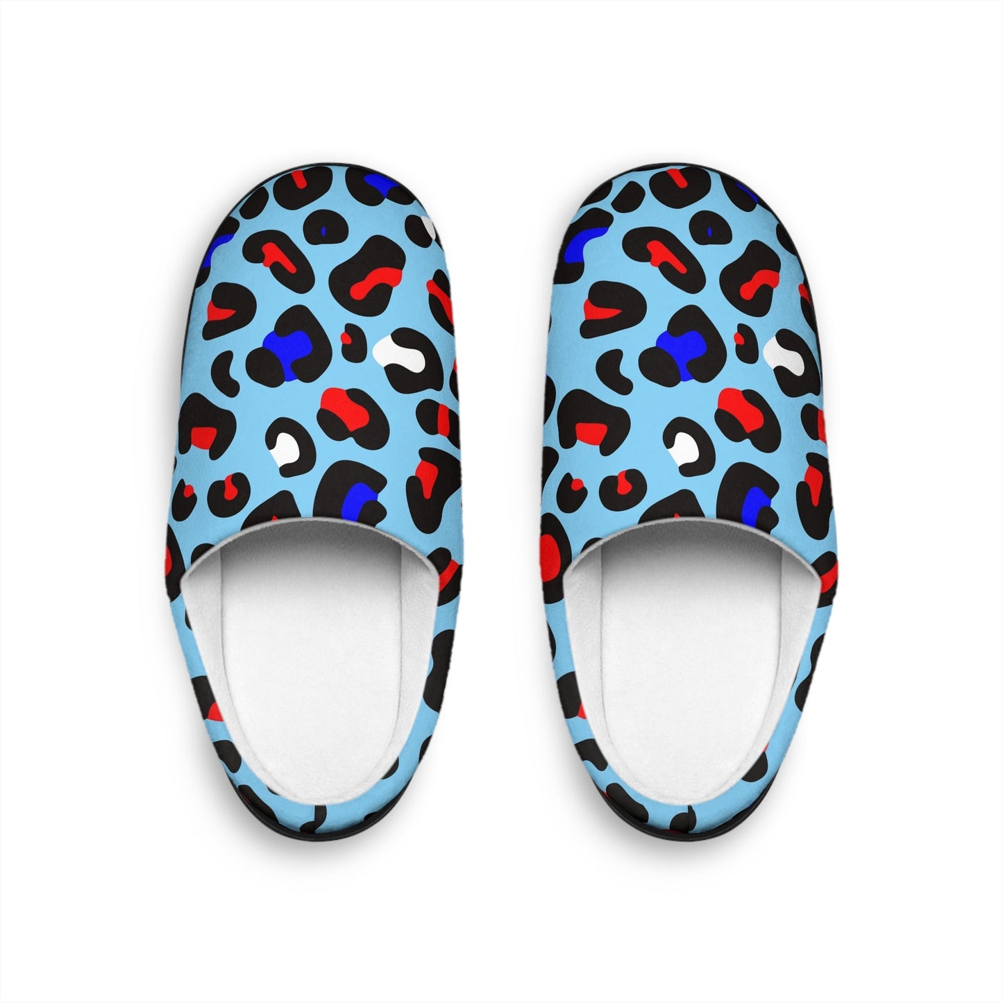 Blue Leopard Women's Indoor Slippers - L.W. Unlimited Custom Design Space