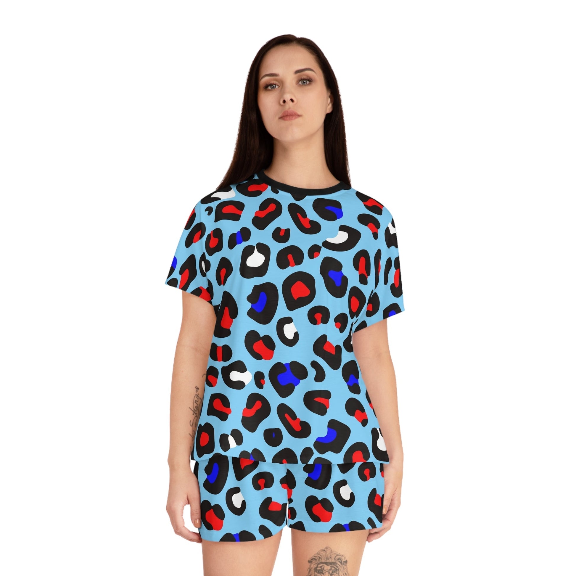 Blue Leopard Women's Short Pajama Set - L.W. Unlimited Custom Design Space