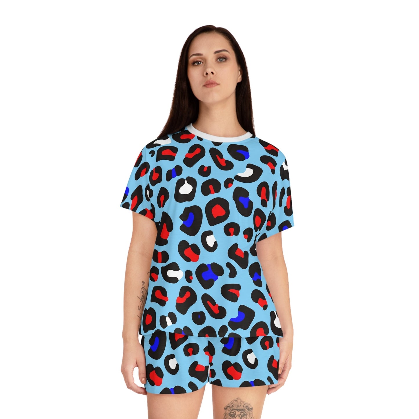 Blue Leopard Women's Short Pajama Set - L.W. Unlimited Custom Design Space