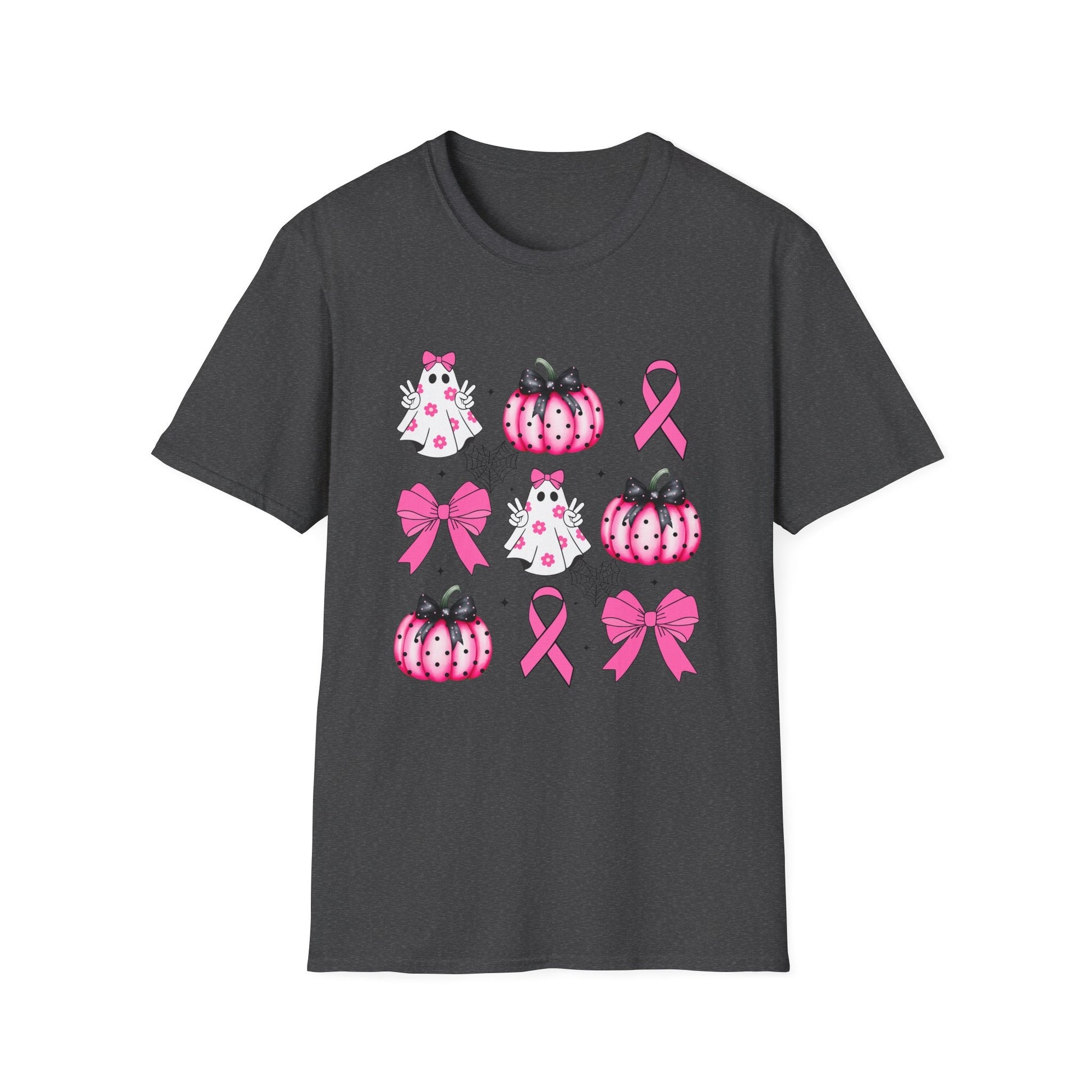 Breast Cancer Ghost and Pumpkin Unisex Softstyle T-Shirt - L.W. Unlimited Custom Design Space