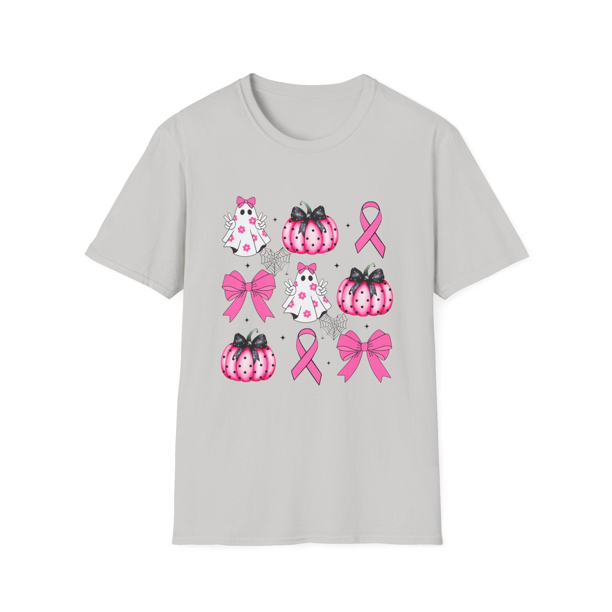 Breast Cancer Ghost and Pumpkin Unisex Softstyle T-Shirt - L.W. Unlimited Custom Design Space