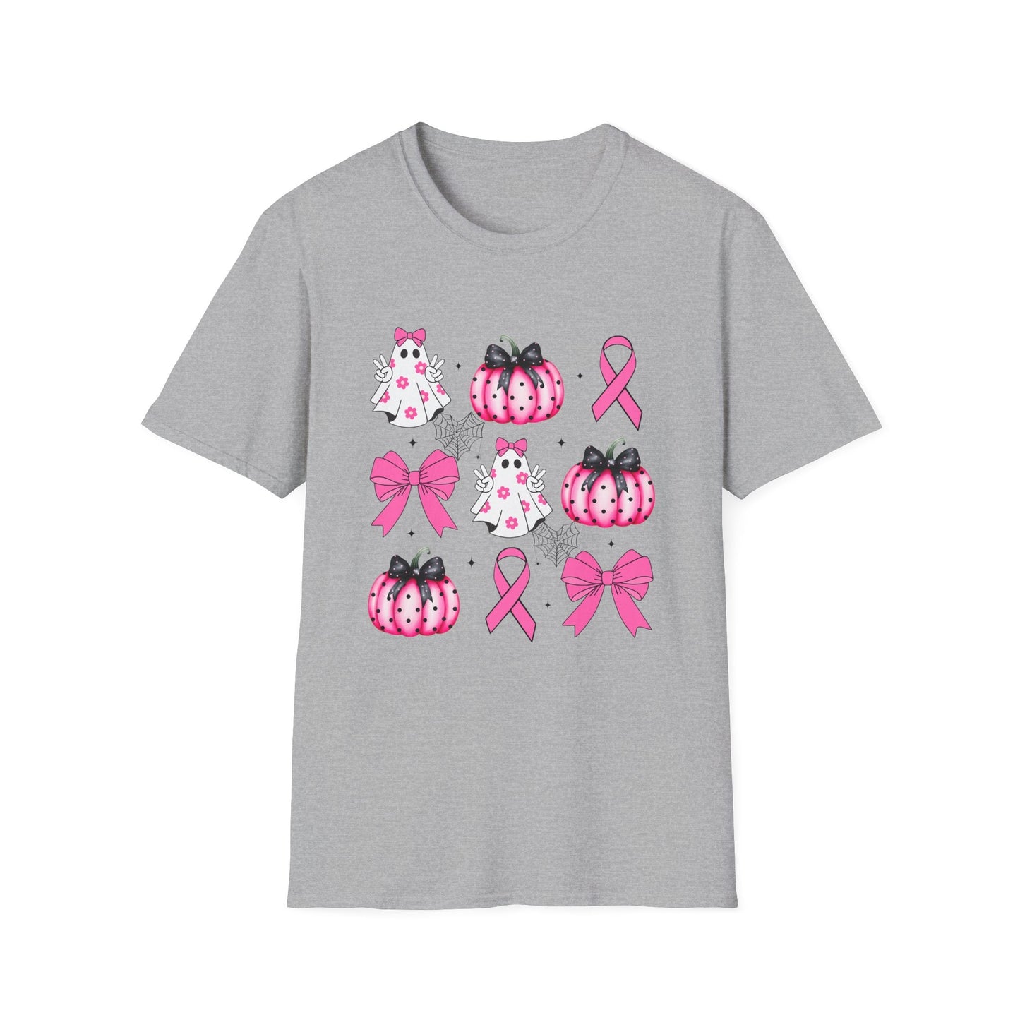 Breast Cancer Ghost and Pumpkin Unisex Softstyle T-Shirt - L.W. Unlimited Custom Design Space