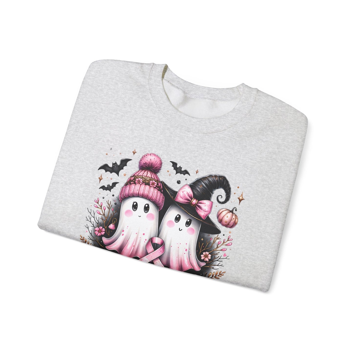 Breast Cancer Ghost Unisex Heavy Blend™ Crewneck Sweatshirt - L.W. Unlimited Custom Design Space