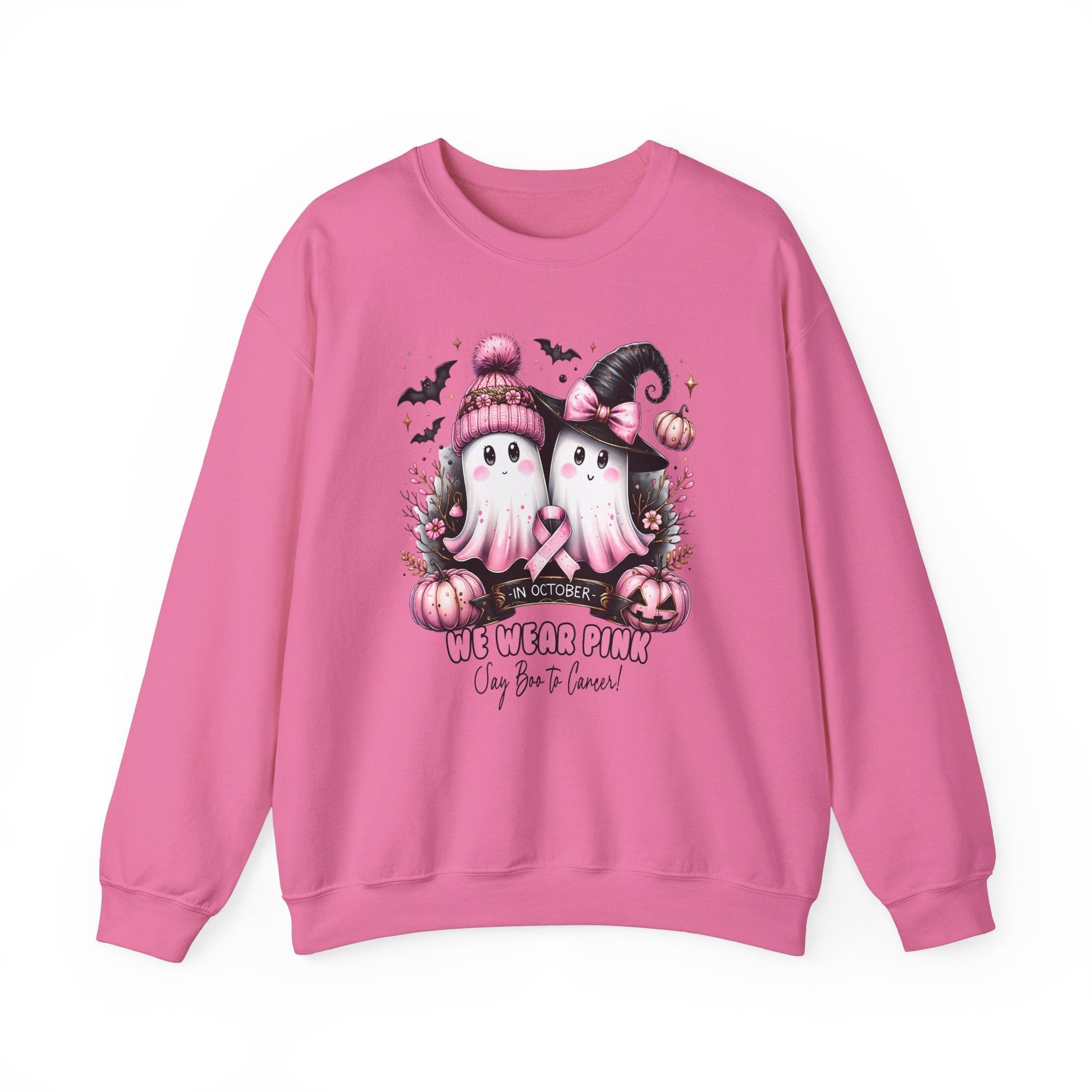 Breast Cancer Ghost Unisex Heavy Blend™ Crewneck Sweatshirt - L.W. Unlimited Custom Design Space