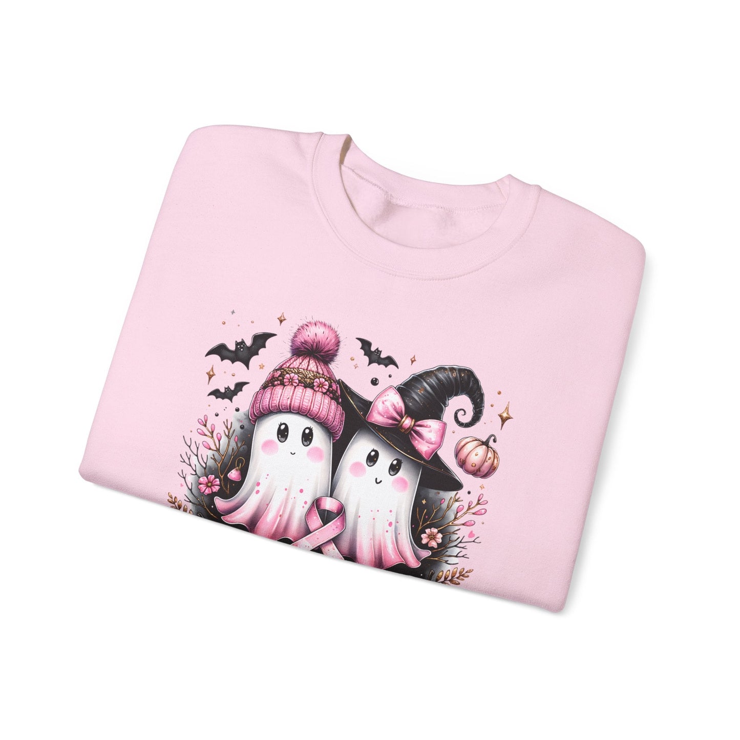 Breast Cancer Ghost Unisex Heavy Blend™ Crewneck Sweatshirt - L.W. Unlimited Custom Design Space