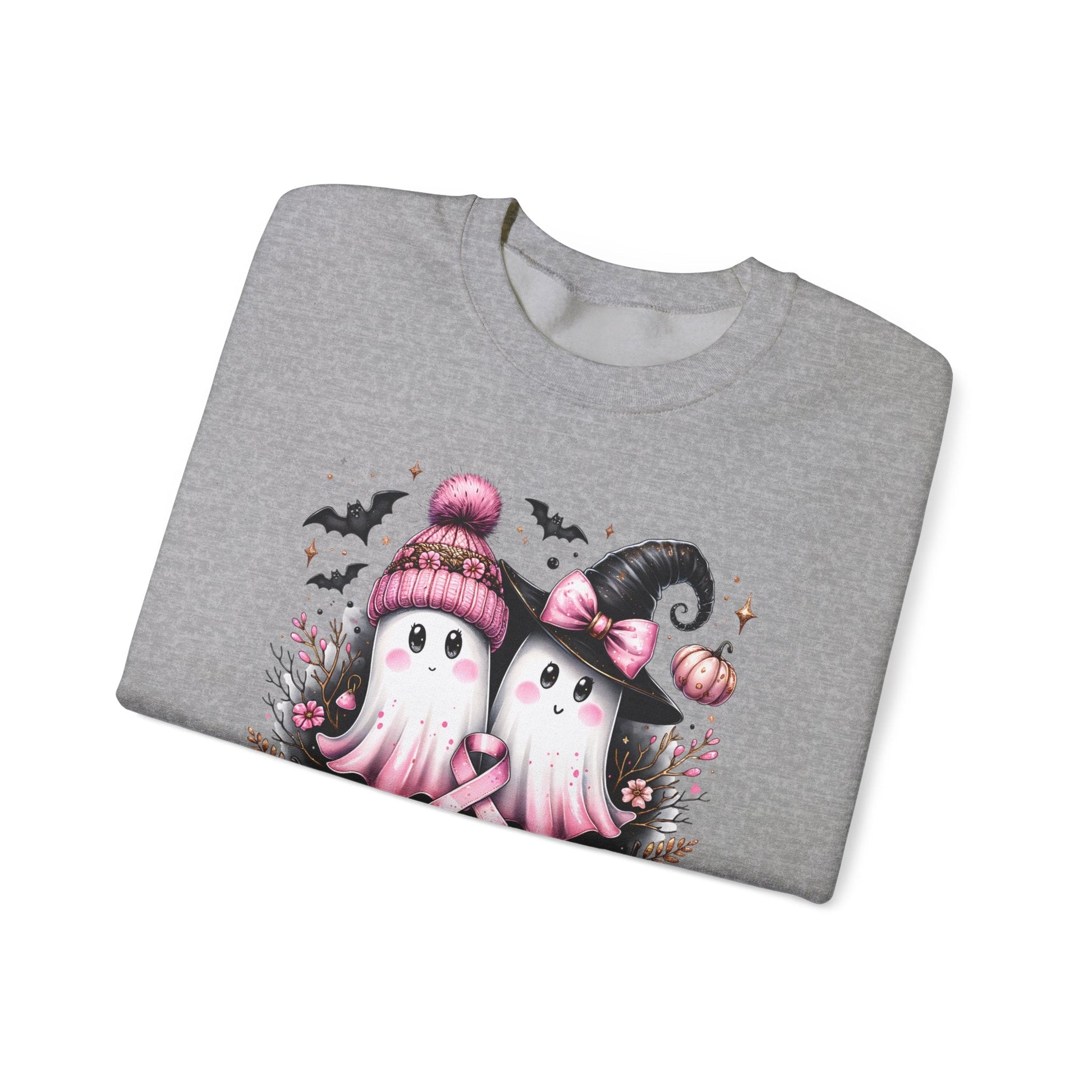 Breast Cancer Ghost Unisex Heavy Blend™ Crewneck Sweatshirt - L.W. Unlimited Custom Design Space