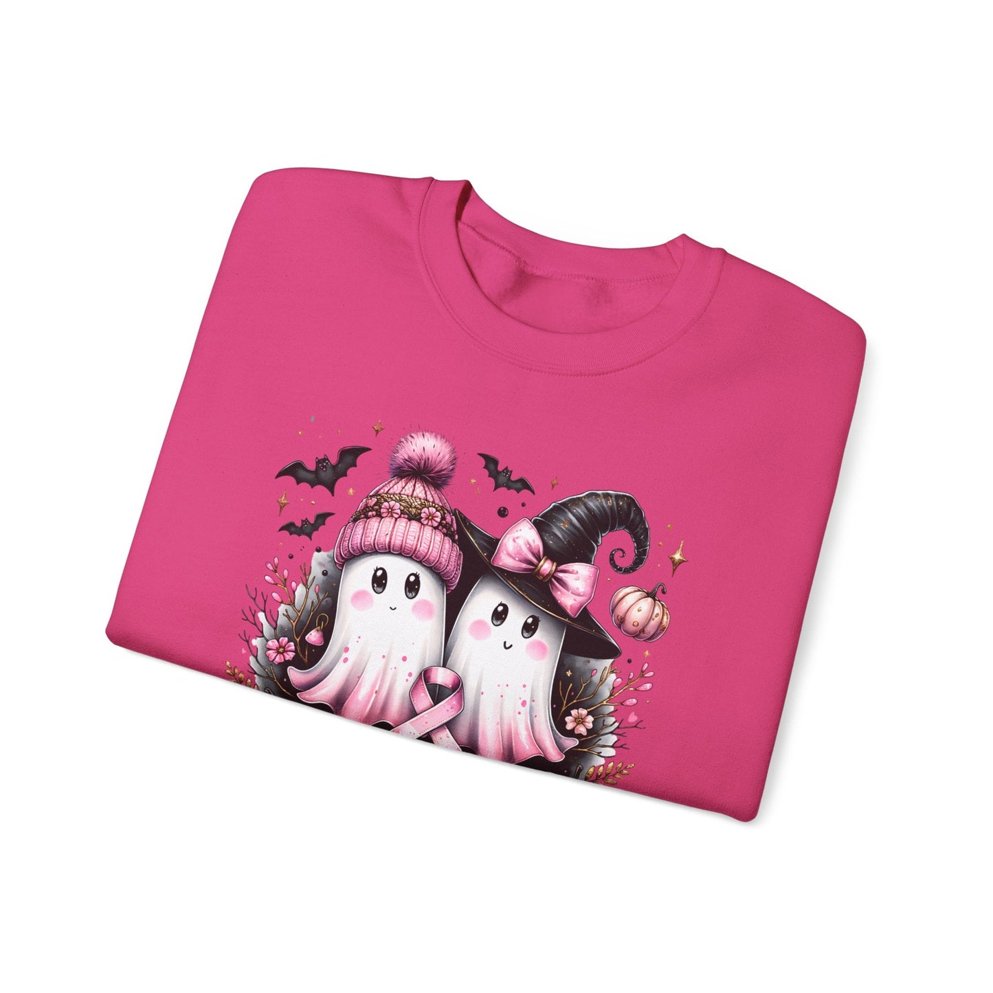 Breast Cancer Ghost Unisex Heavy Blend™ Crewneck Sweatshirt - L.W. Unlimited Custom Design Space