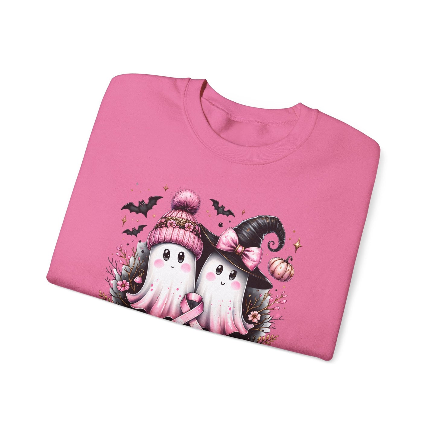 Breast Cancer Ghost Unisex Heavy Blend™ Crewneck Sweatshirt - L.W. Unlimited Custom Design Space