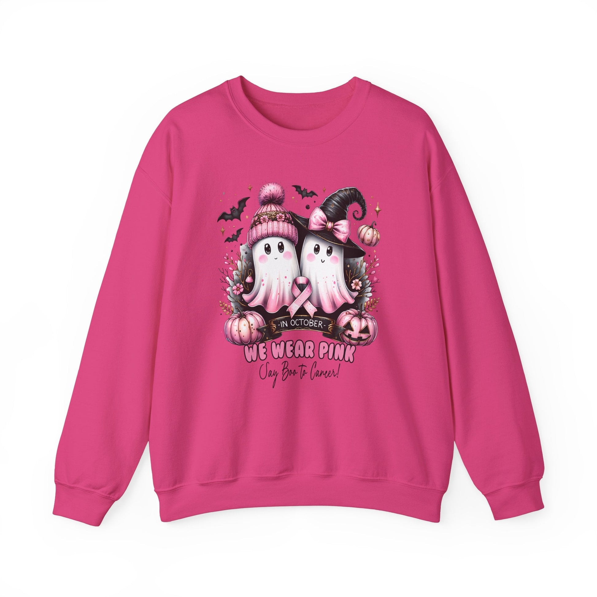 Breast Cancer Ghost Unisex Heavy Blend™ Crewneck Sweatshirt - L.W. Unlimited Custom Design Space