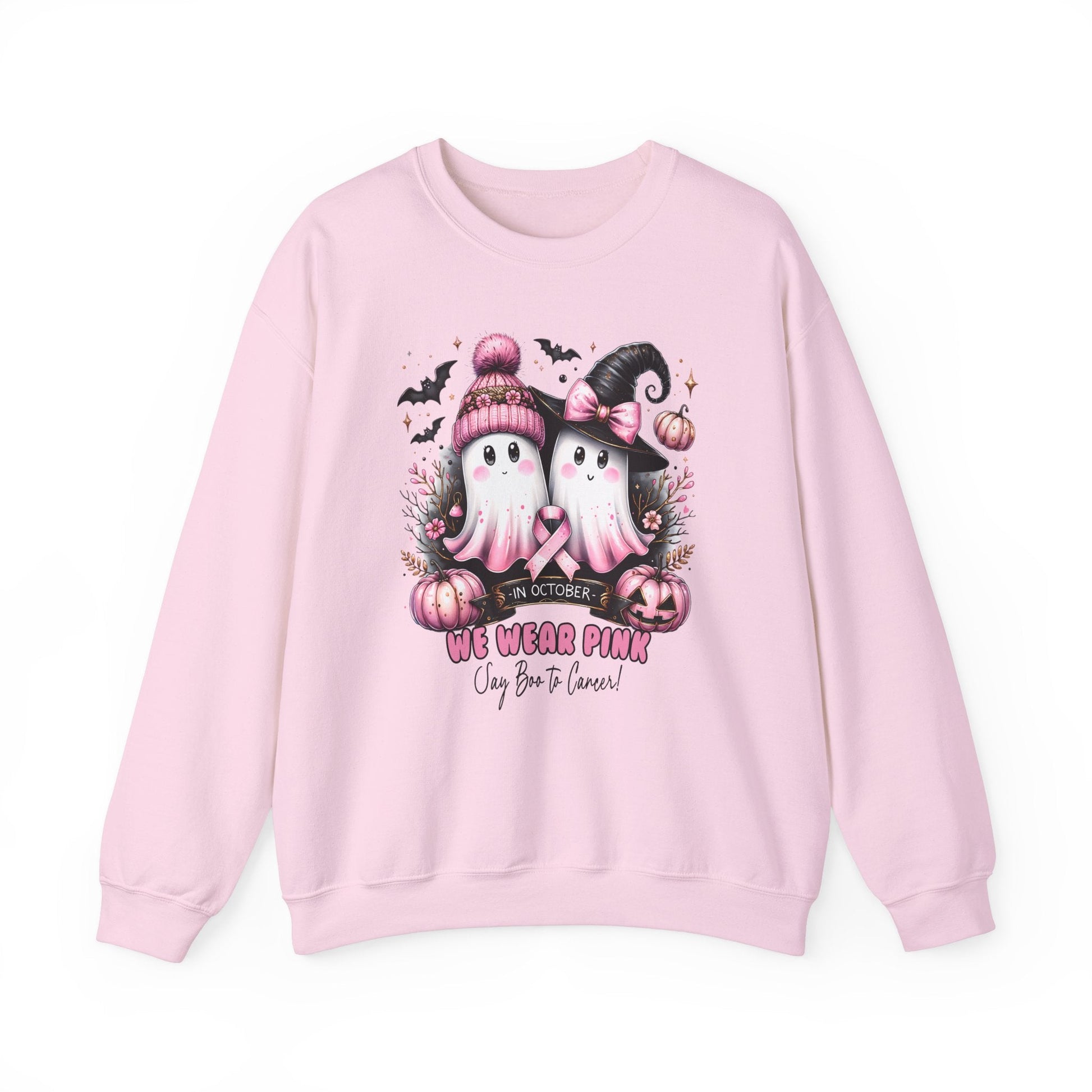 Breast Cancer Ghost Unisex Heavy Blend™ Crewneck Sweatshirt - L.W. Unlimited Custom Design Space