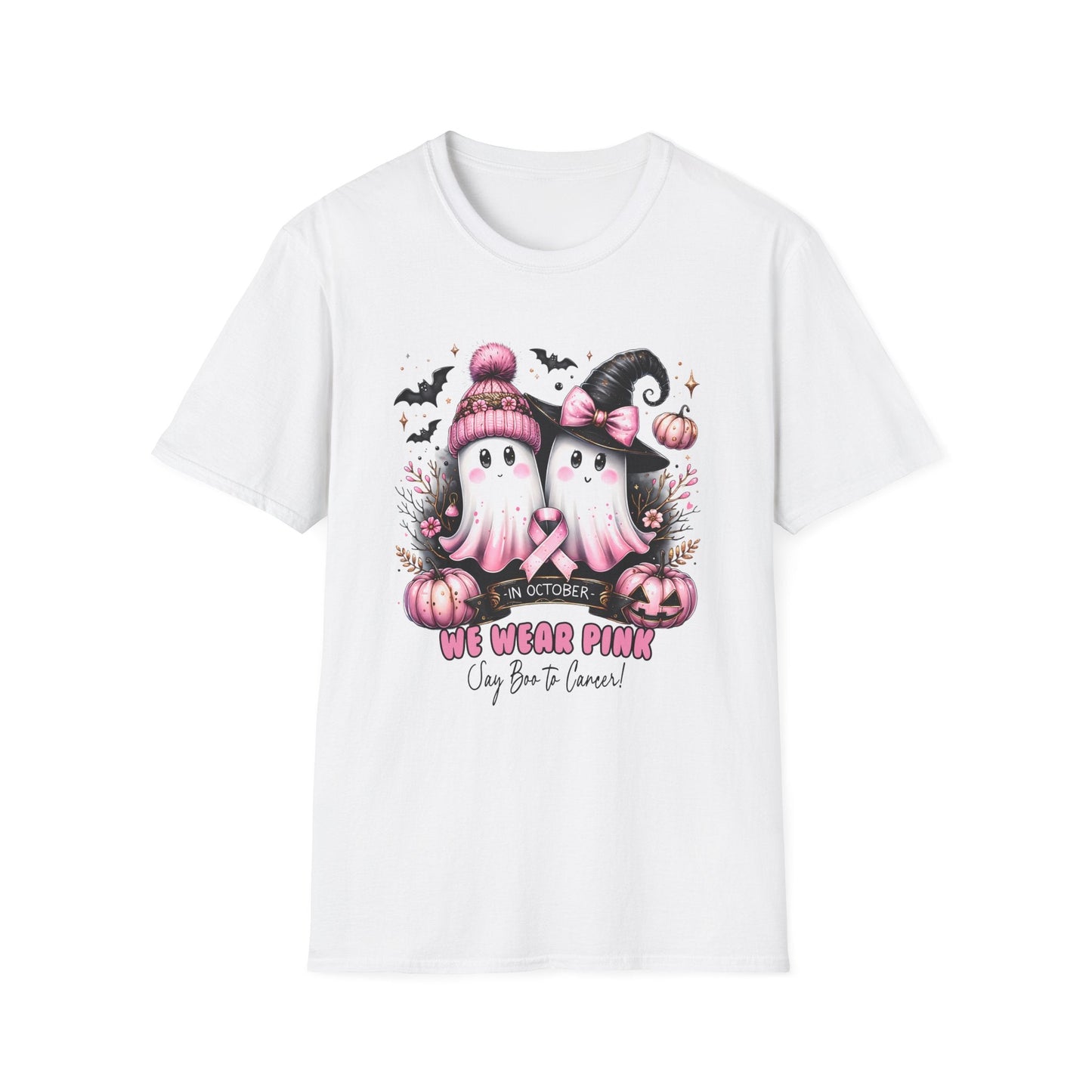 Breast Cancer Ghost Unisex Softstyle T-Shirt - L.W. Unlimited Custom Design Space