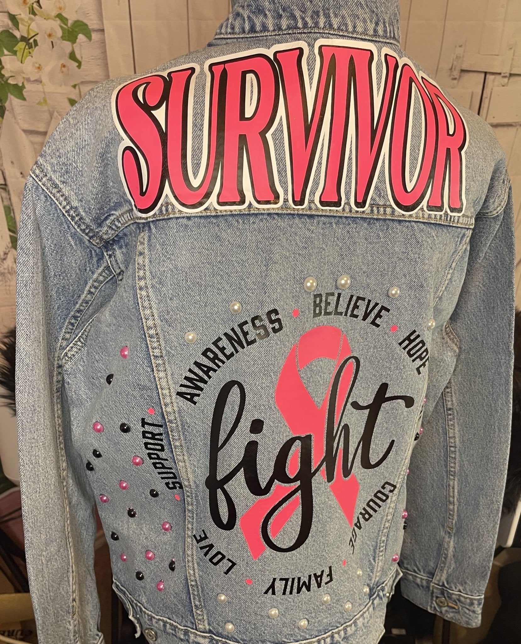 Breast Cancer Jean Jacket (Seasonal) - L.W. Unlimited Custom Design Space