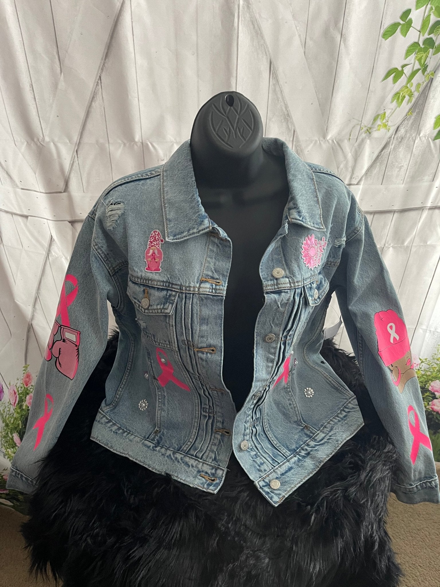 Breast Cancer Jean Jacket (Seasonal) - L.W. Unlimited Custom Design Space