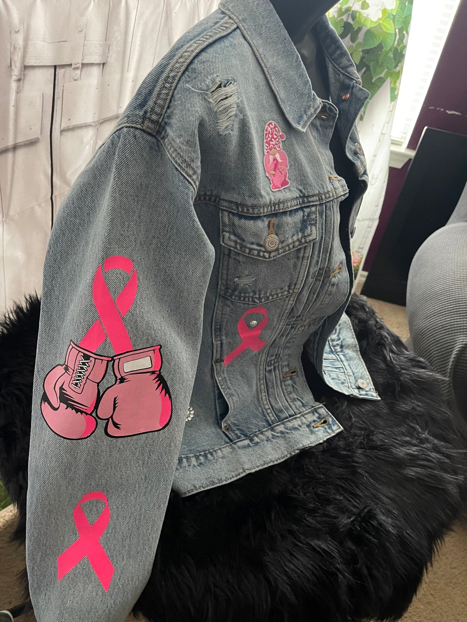 Breast Cancer Jean Jacket (Seasonal) - L.W. Unlimited Custom Design Space