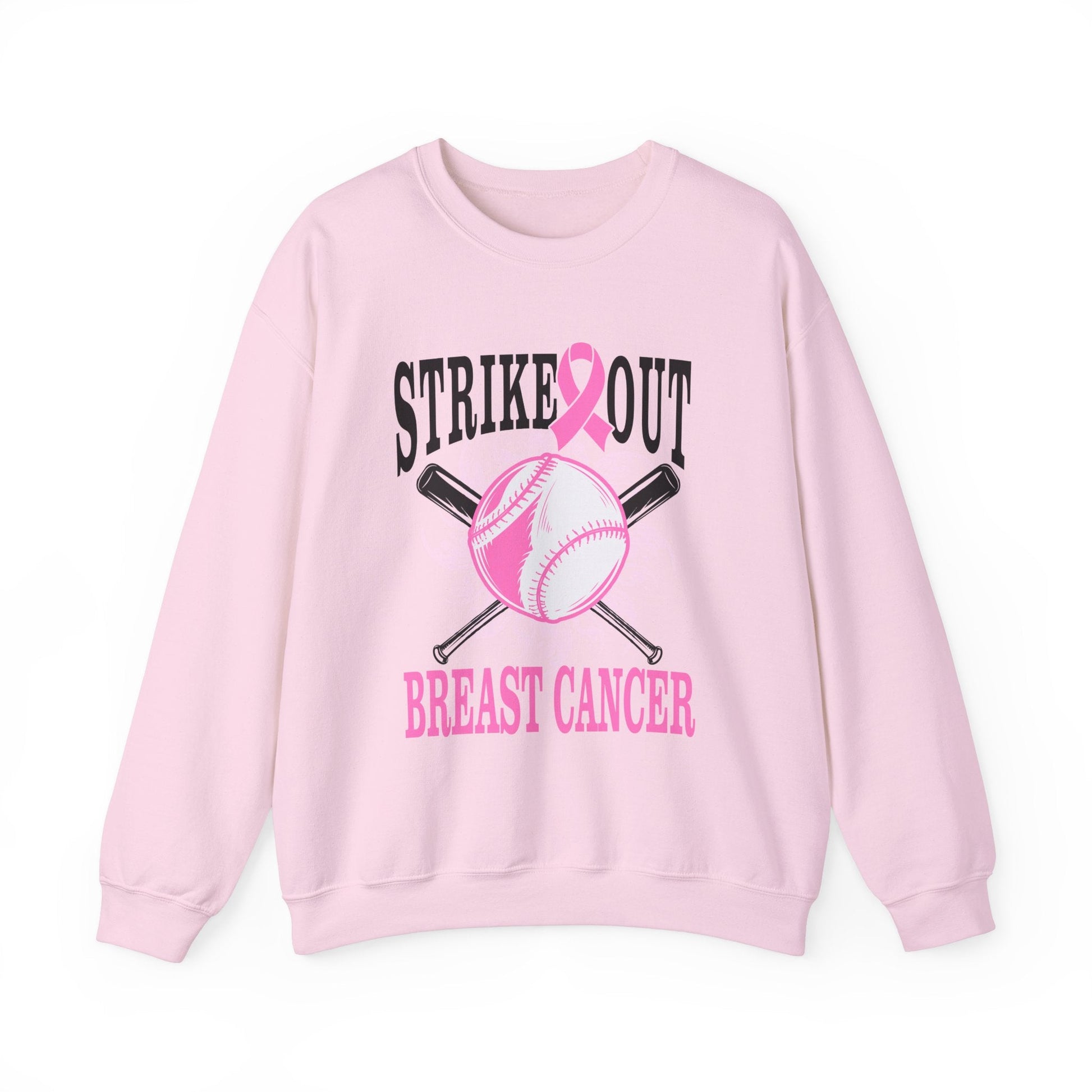 Breast Cancer Strike Out Unisex Heavy Blend™ Crewneck Sweatshirt - L.W. Unlimited Custom Design Space