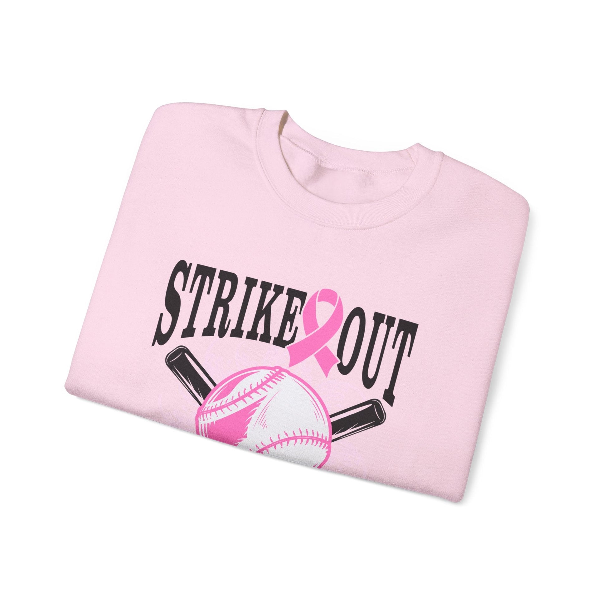 Breast Cancer Strike Out Unisex Heavy Blend™ Crewneck Sweatshirt - L.W. Unlimited Custom Design Space