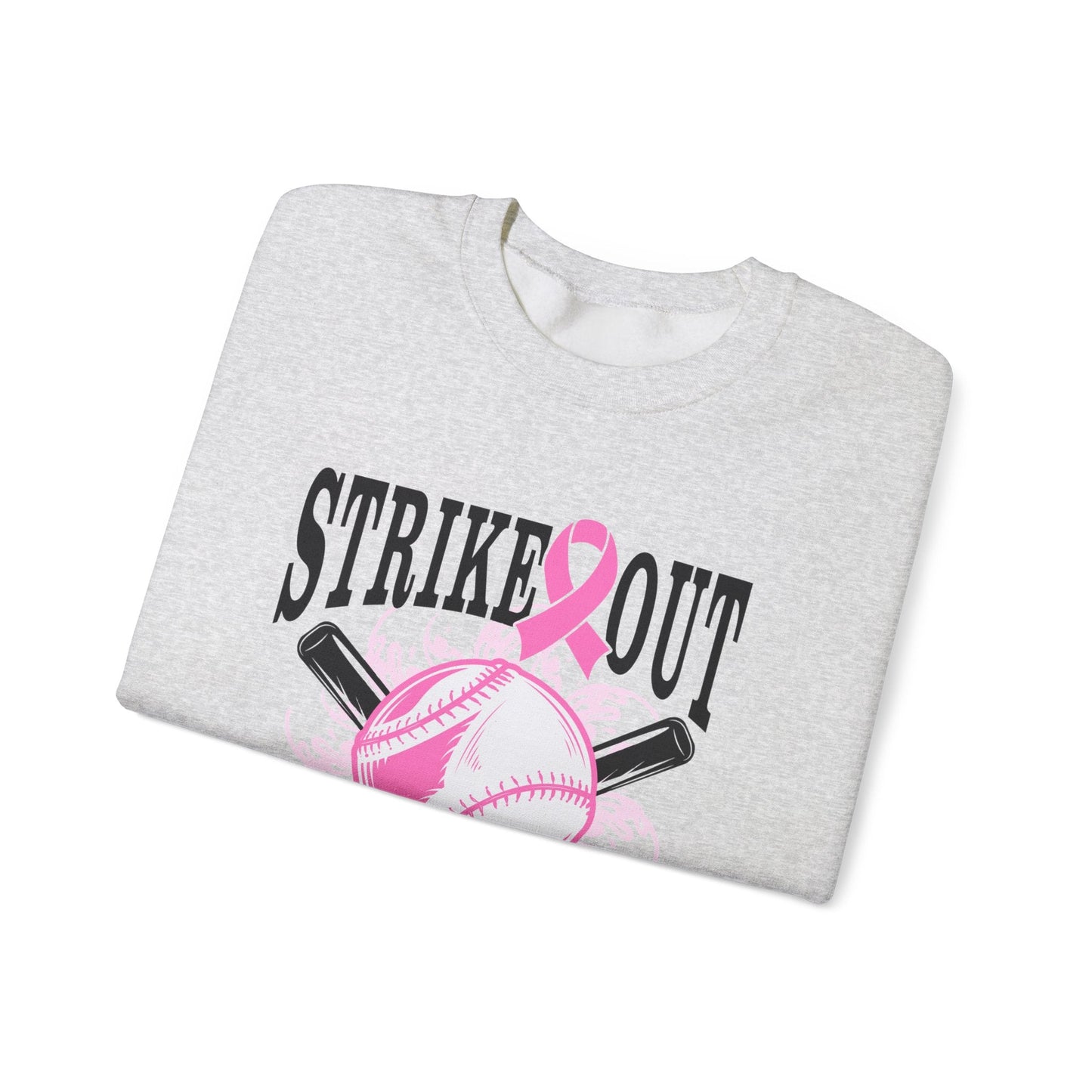 Breast Cancer Strike Out Unisex Heavy Blend™ Crewneck Sweatshirt - L.W. Unlimited Custom Design Space