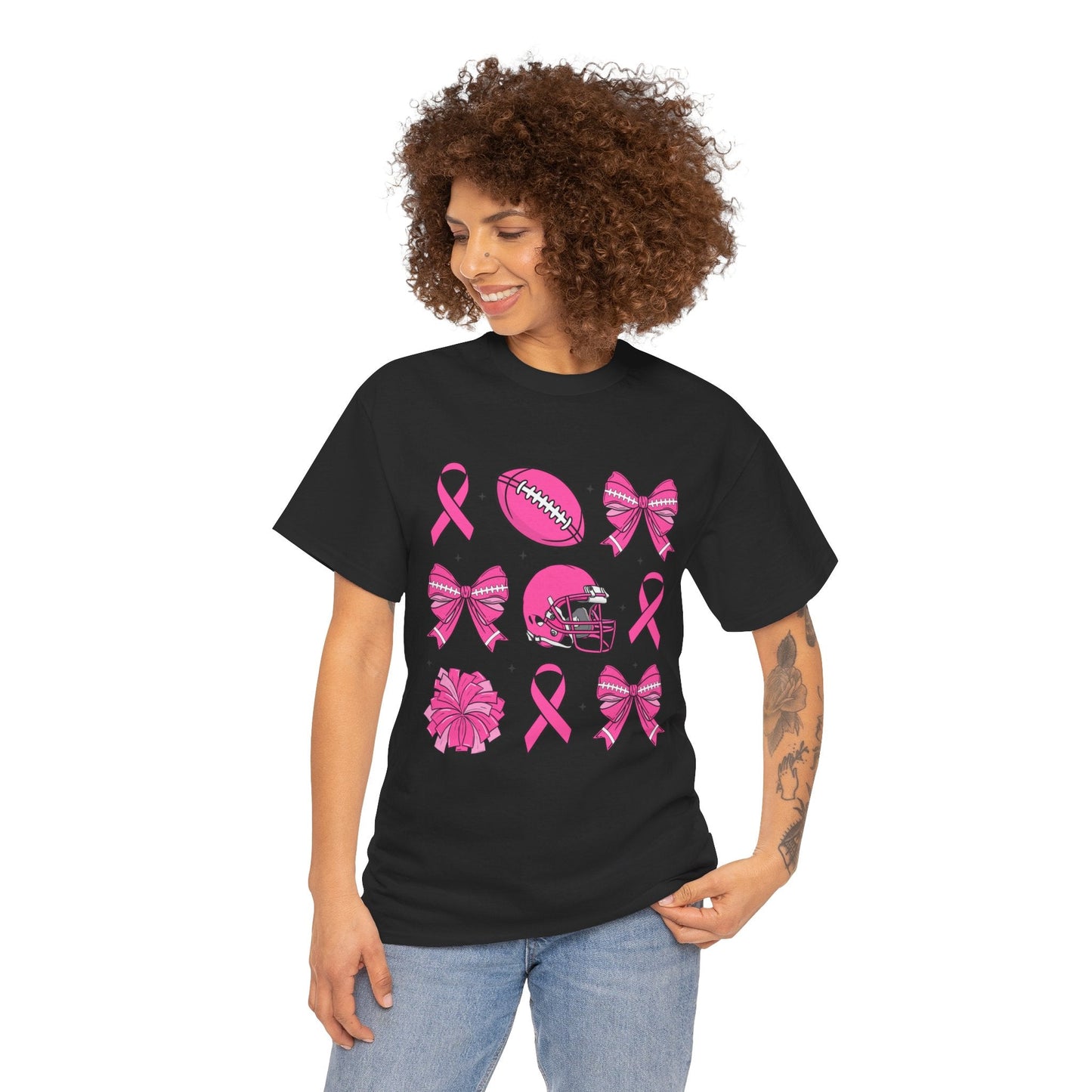 Breast Cancer Tackle Unisex Heavy Cotton Tee - L.W. Unlimited Custom Design Space