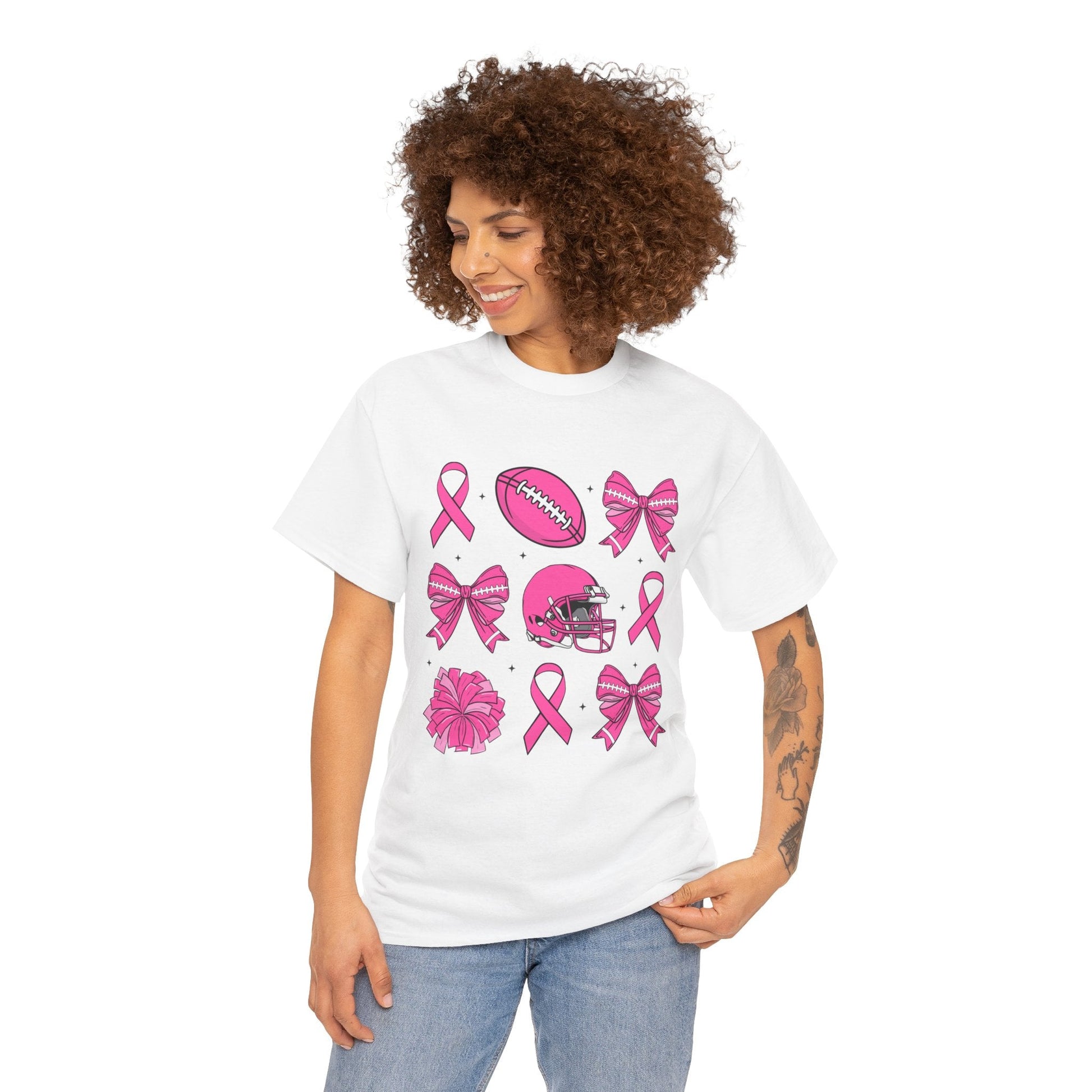 Breast Cancer Tackle Unisex Heavy Cotton Tee - L.W. Unlimited Custom Design Space