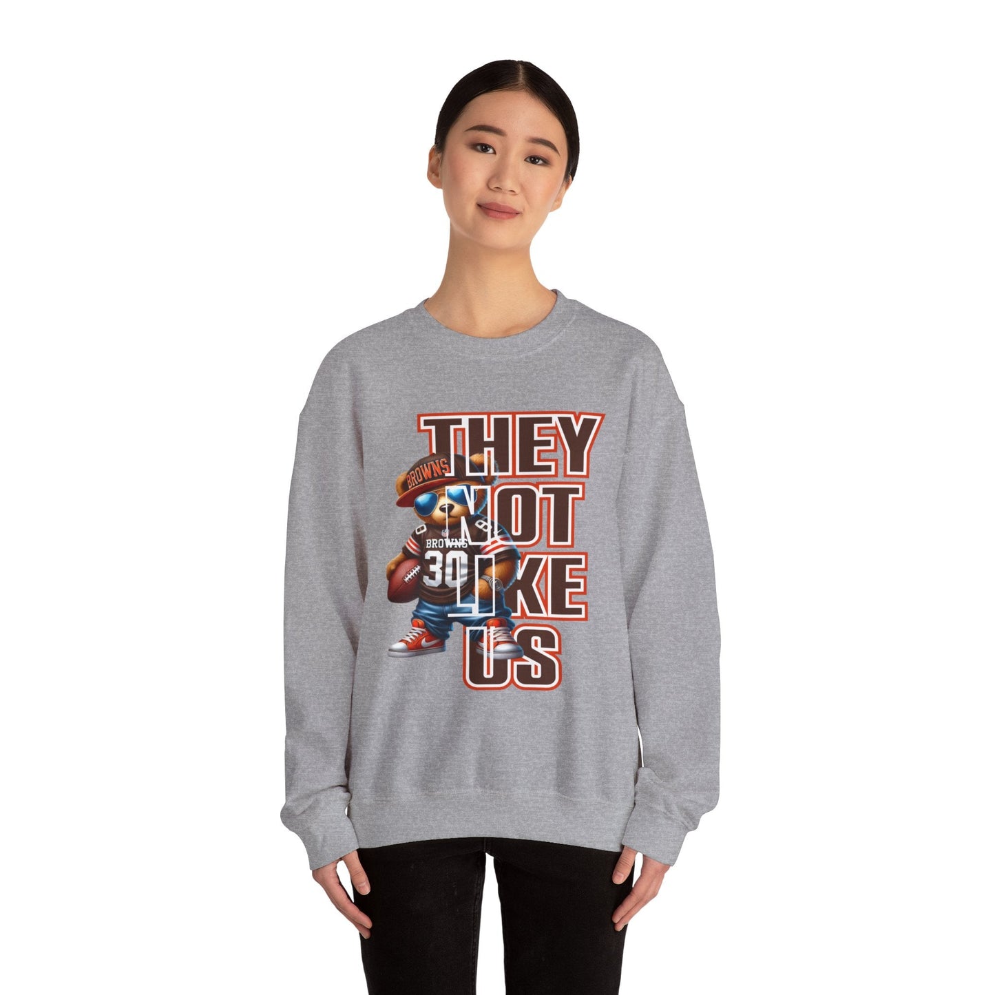 Browns...THEY NOT LIKE US! Unisex Heavy Blend™ Crewneck Sweatshirt - L.W. Unlimited Custom Design Space