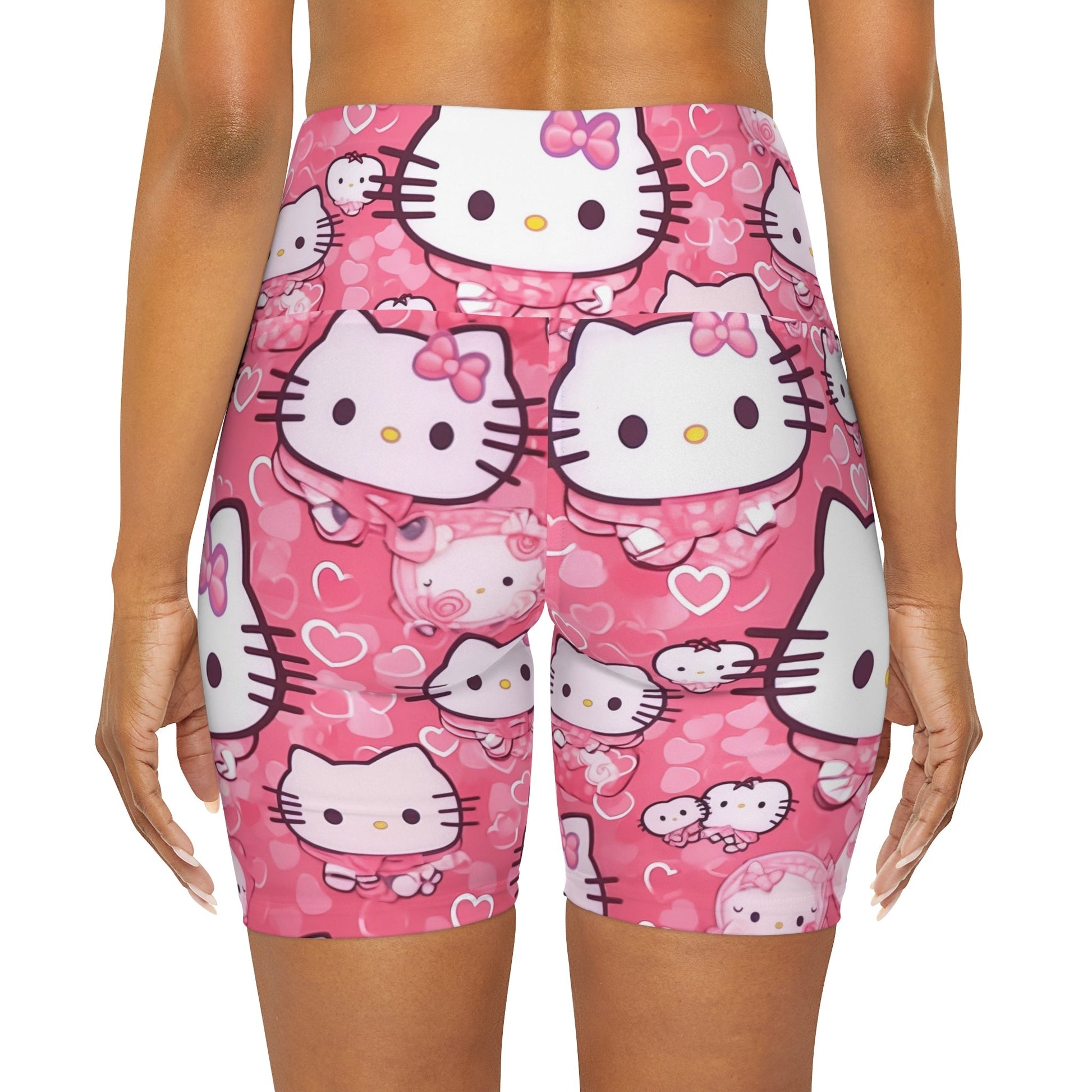 Hello Kitty Pink High Waisted Yoga Shorts - L.W. Unlimited Custom Design Space