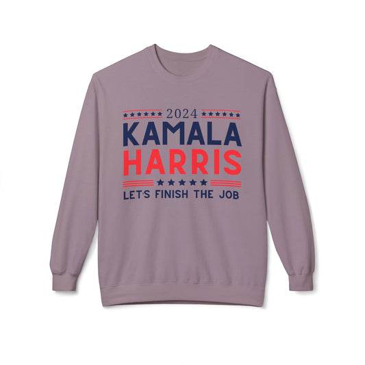 Kamala Harris for President Unisex Midweight Softstyle Fleece Crewneck Sweatshirt - L.W. Unlimited Custom Design Space