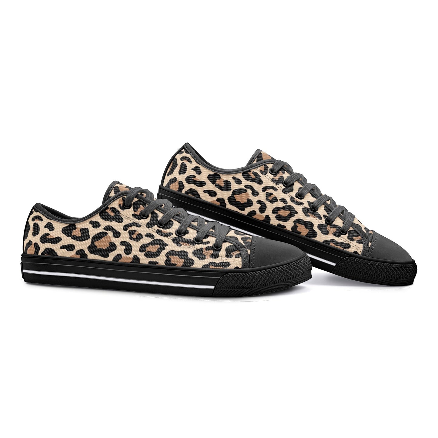 Leopard Unisex Low Top Canvas Shoes - L.W. Unlimited Custom Design Space