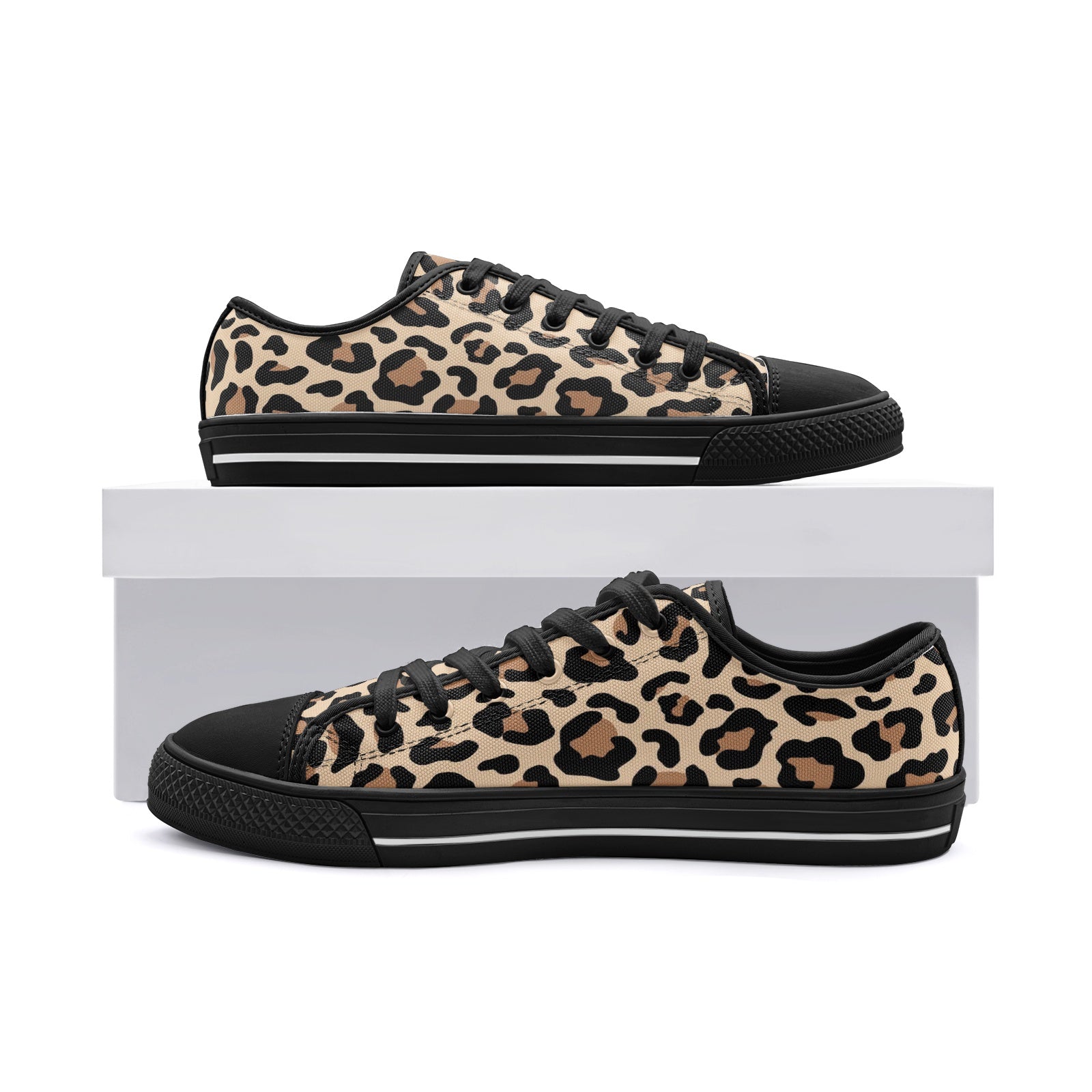 Leopard Unisex Low Top Canvas Shoes - L.W. Unlimited Custom Design Space