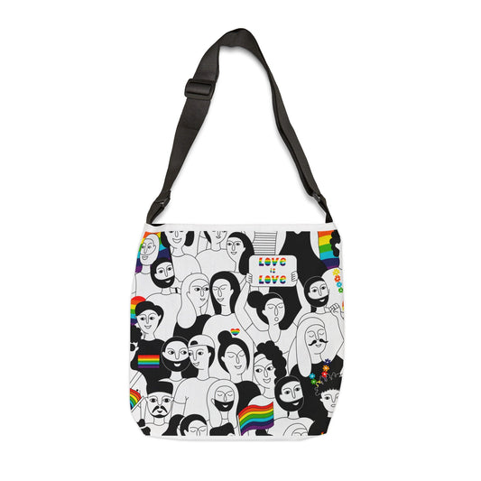 Love Is Love Adjustable Tote Bag (AOP) - L.W. Unlimited Custom Design Space