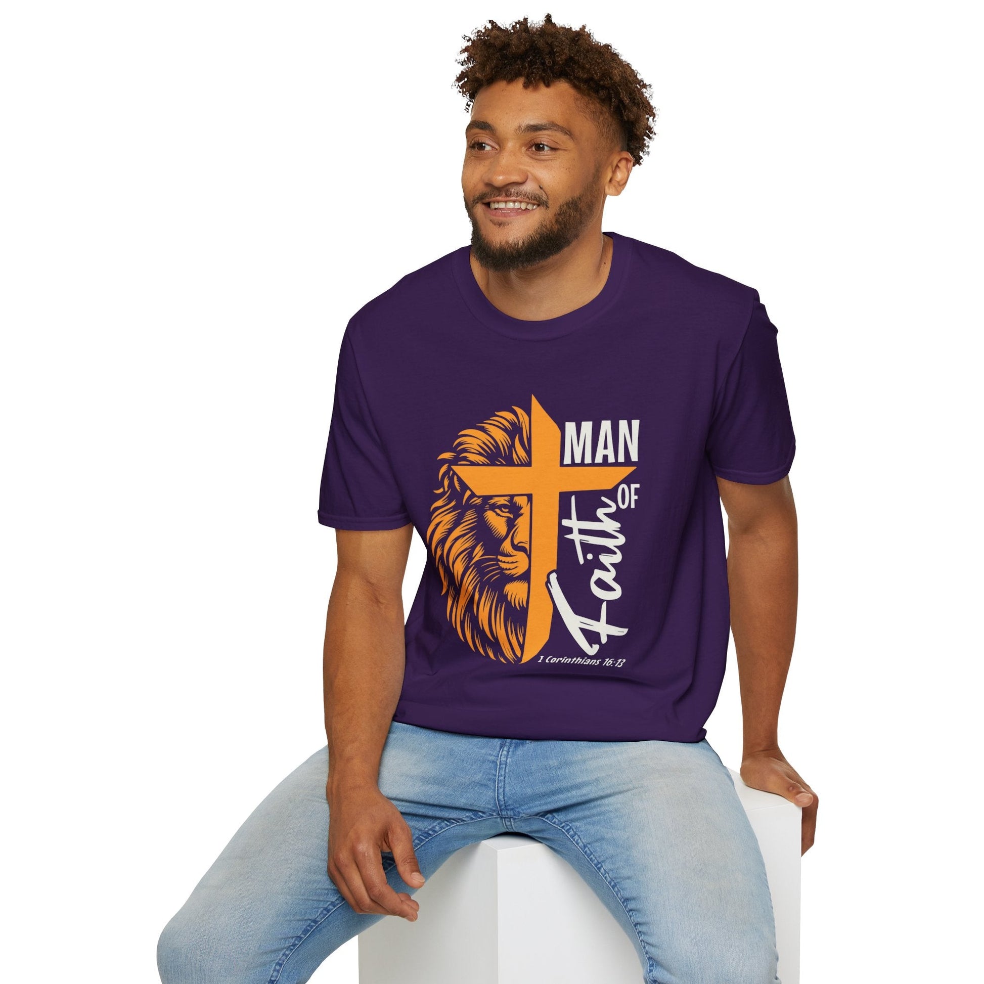 Man of Faith Unisex Softstyle T-Shirt - L.W. Unlimited Custom Design Space