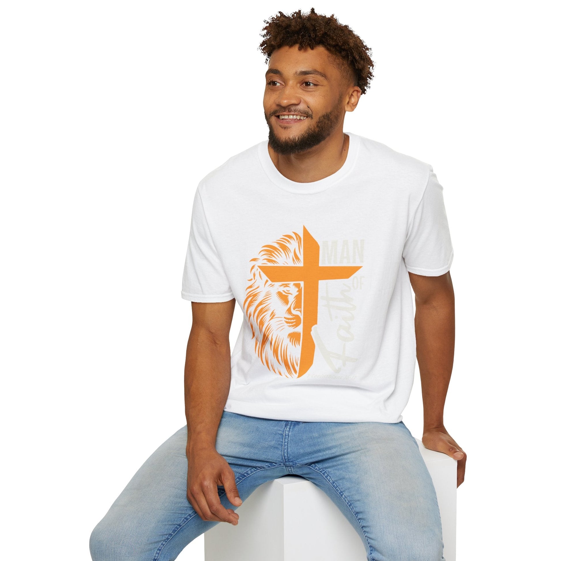 Man of Faith Unisex Softstyle T-Shirt - L.W. Unlimited Custom Design Space