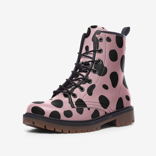 Pink with black spots Casual Leather Lightweight boots MT - L.W. Unlimited Custom Design Space