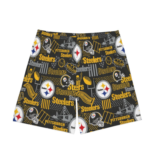 Pittsburgh Steelers Men's Elastic Beach Shorts - L.W. Unlimited Custom Design Space