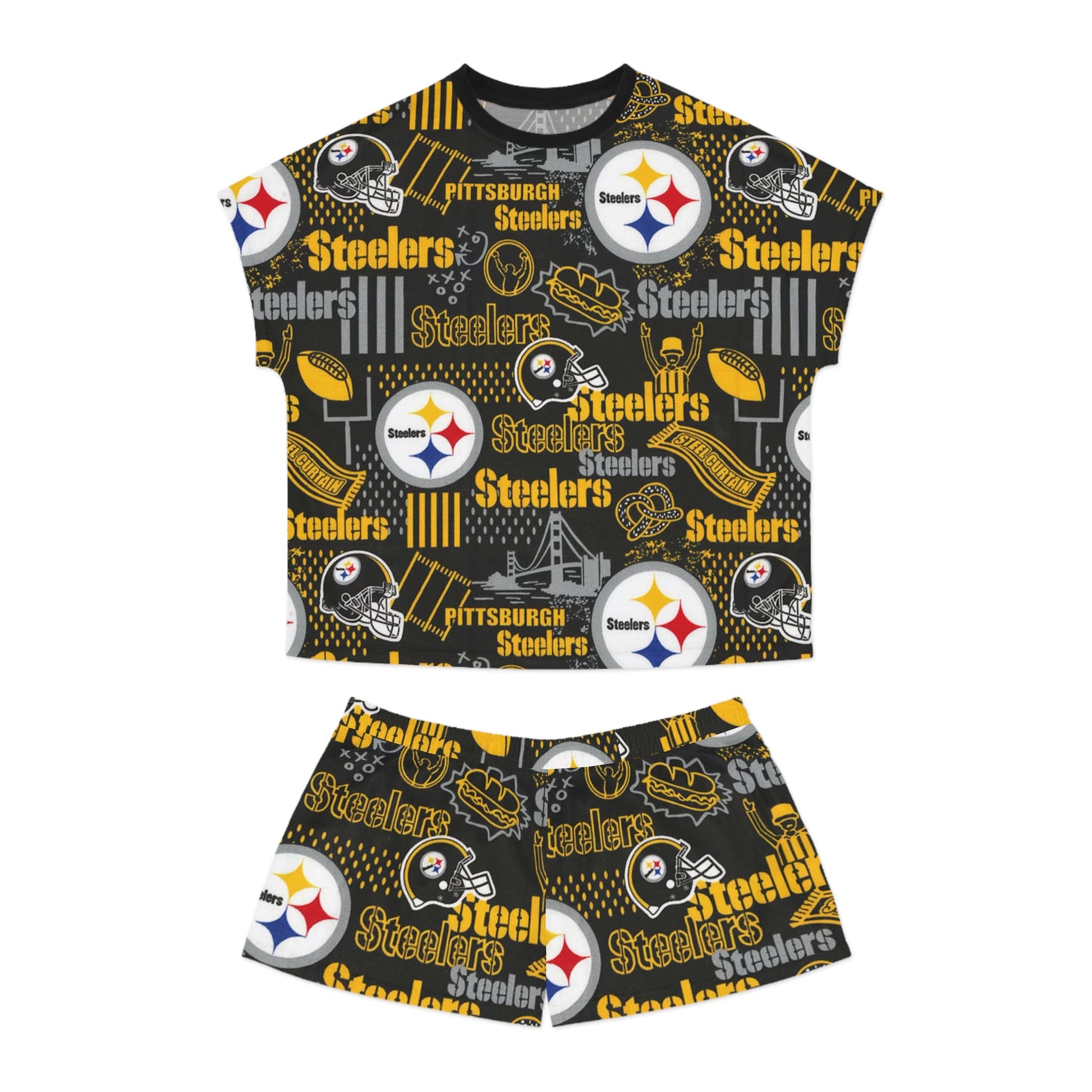 Pittsburgh Steelers Women's Short Pajama Set - L.W. Unlimited Custom Design Space