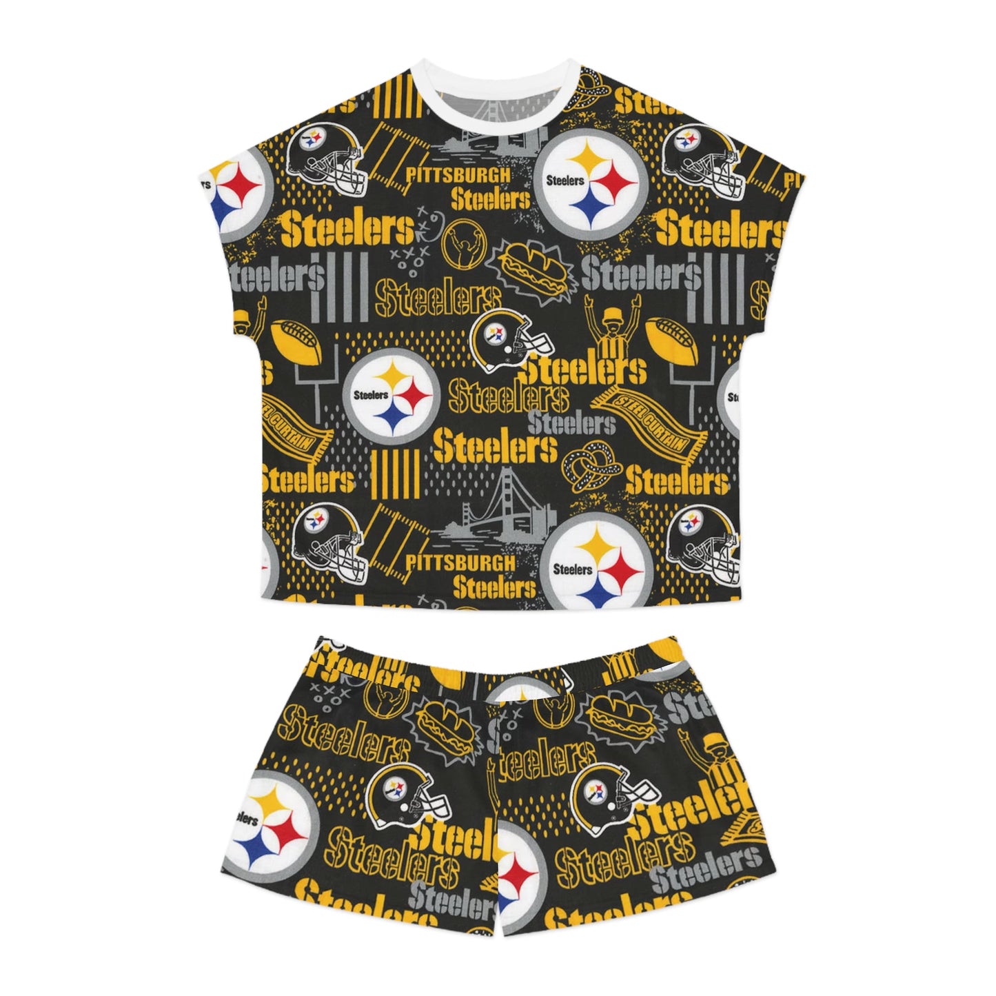 Pittsburgh Steelers Women's Short Pajama Set - L.W. Unlimited Custom Design Space