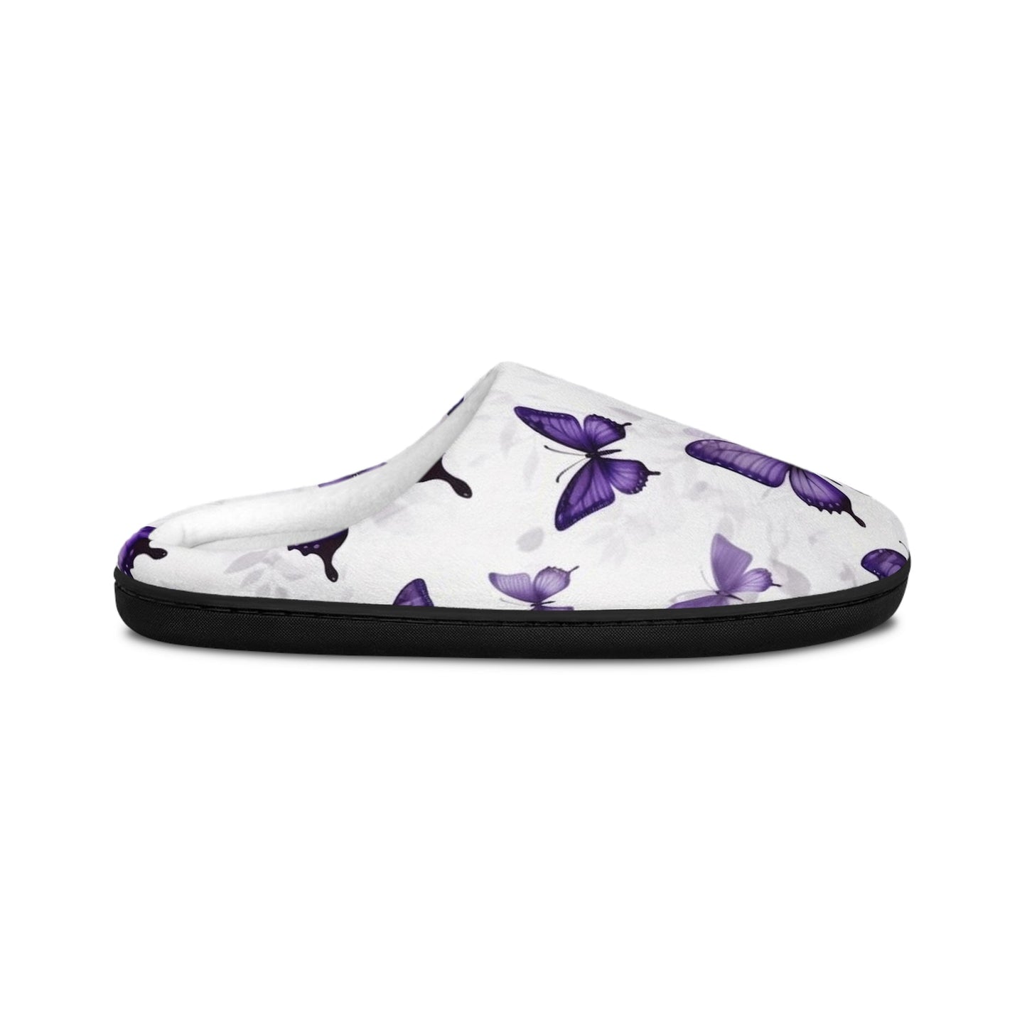 Purple Butterfly Women's Indoor Slippers - L.W. Unlimited Custom Design Space