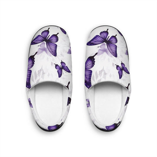 Purple Butterfly Women's Indoor Slippers - L.W. Unlimited Custom Design Space