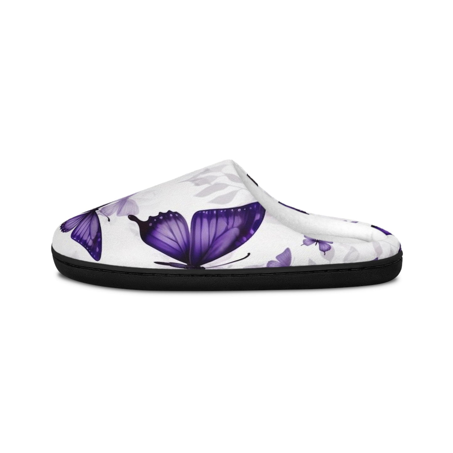 Purple Butterfly Women's Indoor Slippers - L.W. Unlimited Custom Design Space