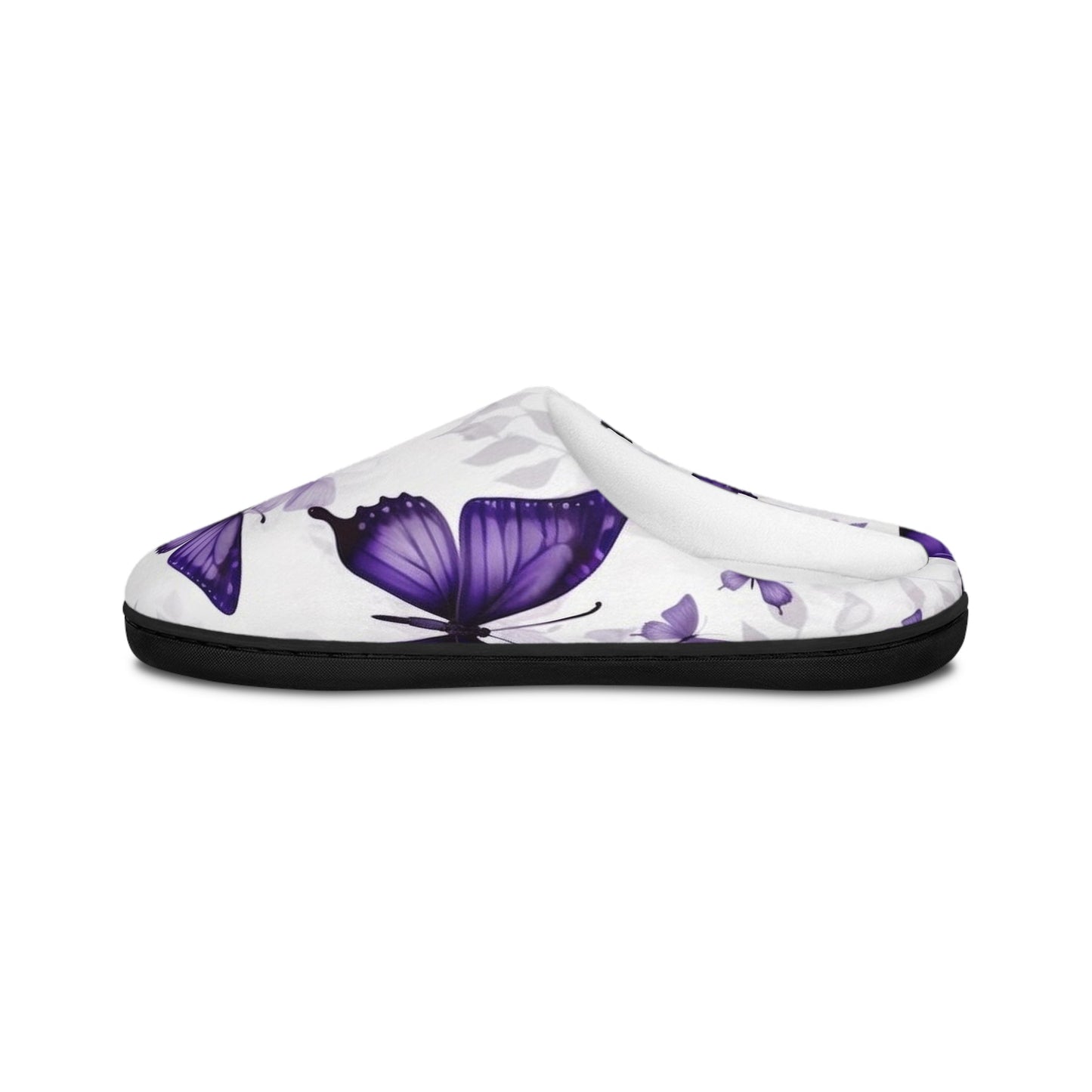 Purple Butterfly Women's Indoor Slippers - L.W. Unlimited Custom Design Space