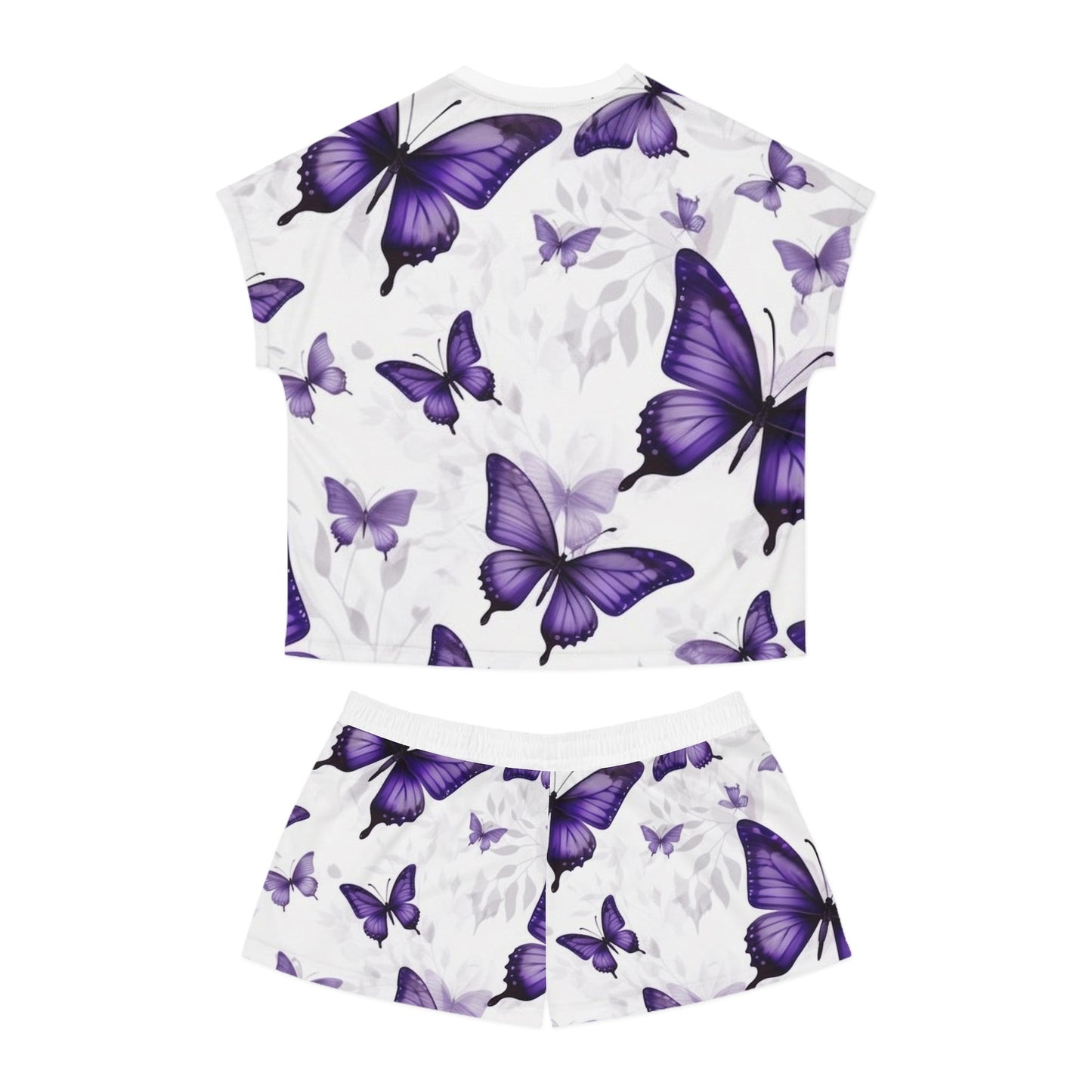 Purple Butterfly Women's Short Pajama Set - L.W. Unlimited Custom Design Space